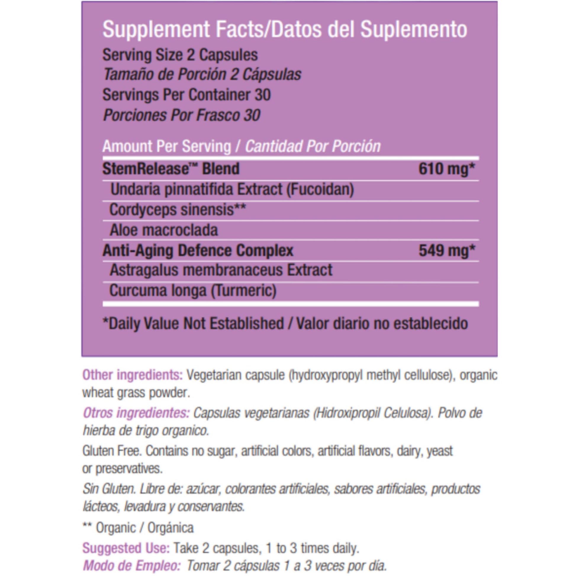Stemtech Stemrelease3™ Cutting-Edge Stem Cell Nutrition for Natural Renewal and Youthful Vitality, Exclusive Blend for Enhanced Telomere Health 60 Capsules (3 Pack) StemTechAu supplements