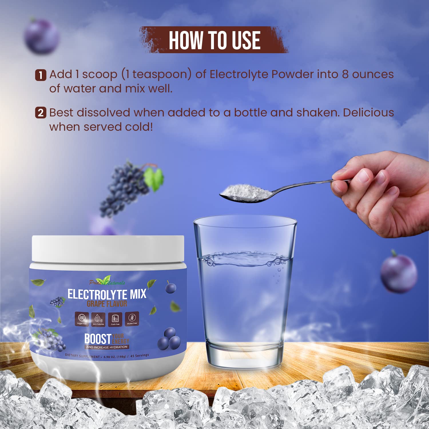 Electrolyte Powder - Refreshing Workout Recovery Electrolytes, Sugar Free, Gluten Free Pride Naturals, IncUS supplements