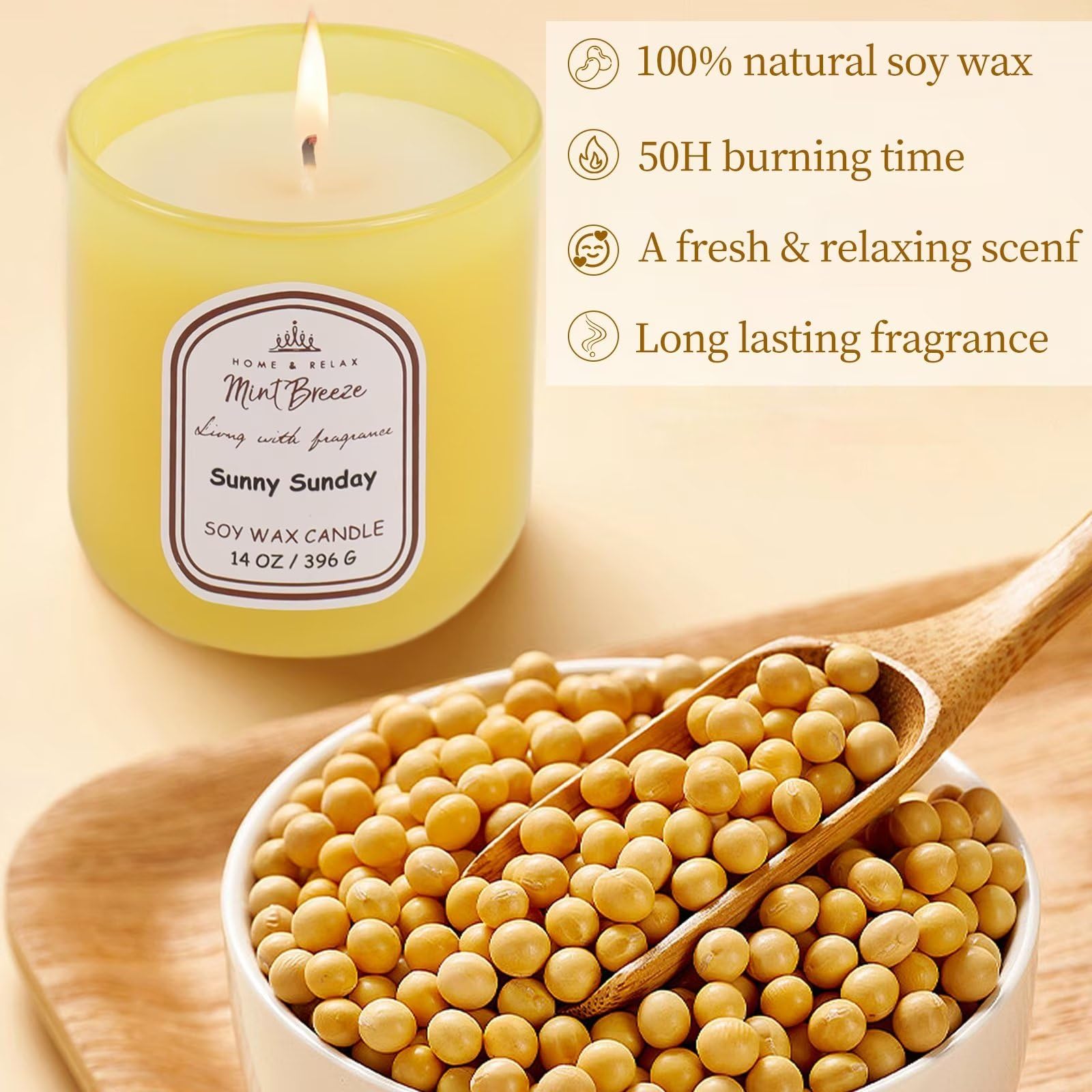 HOME & RELAX 14oz Scented Soy Wax Candle,Big Candle, More Than 80 Hours Long Lasting Burning time HOME & RELAXAu supplements