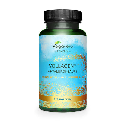 Vegavero Vegan Collagen Complex + Hyaluronic Acid | NO Additives | Vegan Collagen Powder Vollagen® | Essential Amino Acids | 120 Capsules VegaveroUS supplements