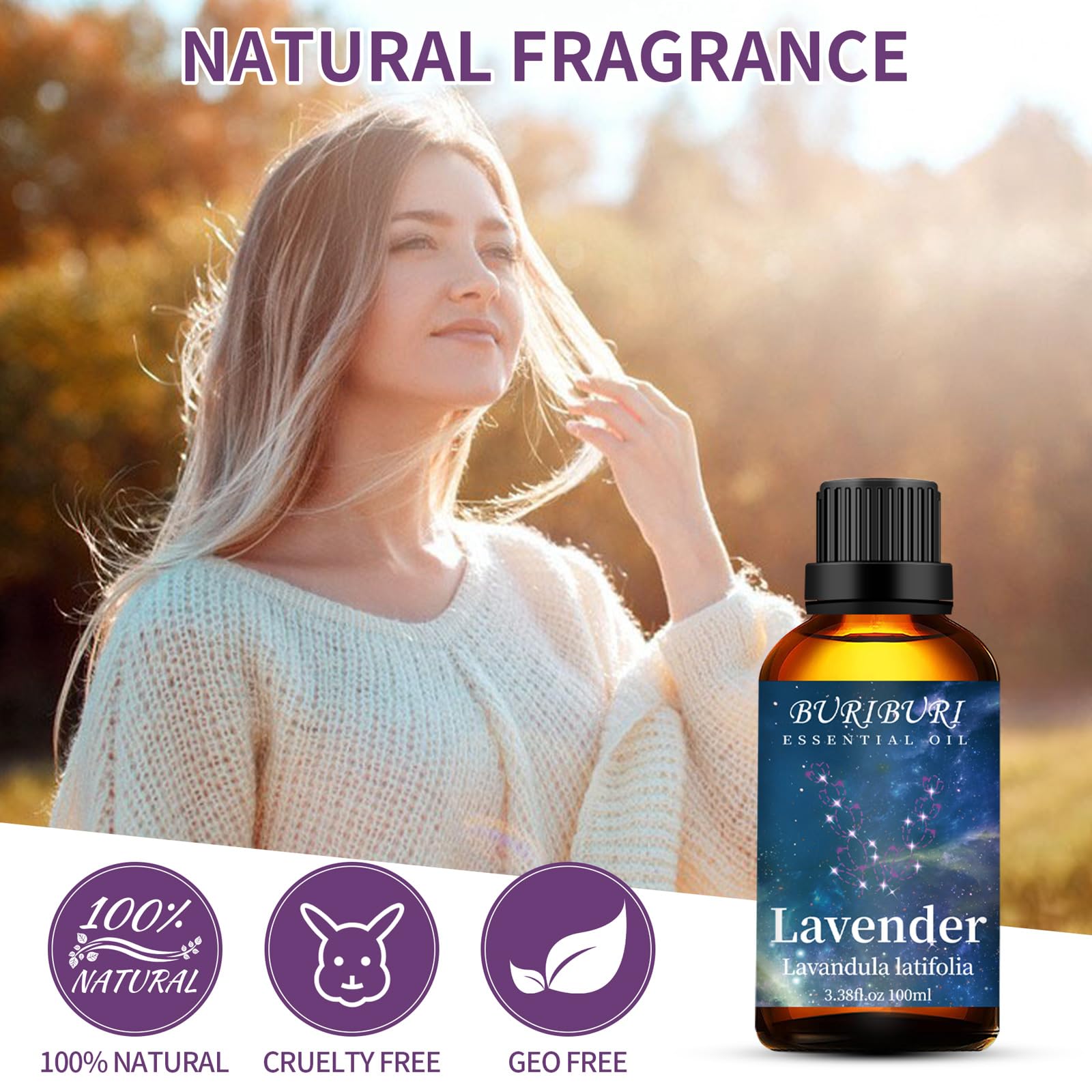 BURIBURI Lavender Essential Oil 100ML, 100% Pure Undiluted, Natural, Organic Aromatherapy Oil Lavender Oils BURIBURIAu supplements