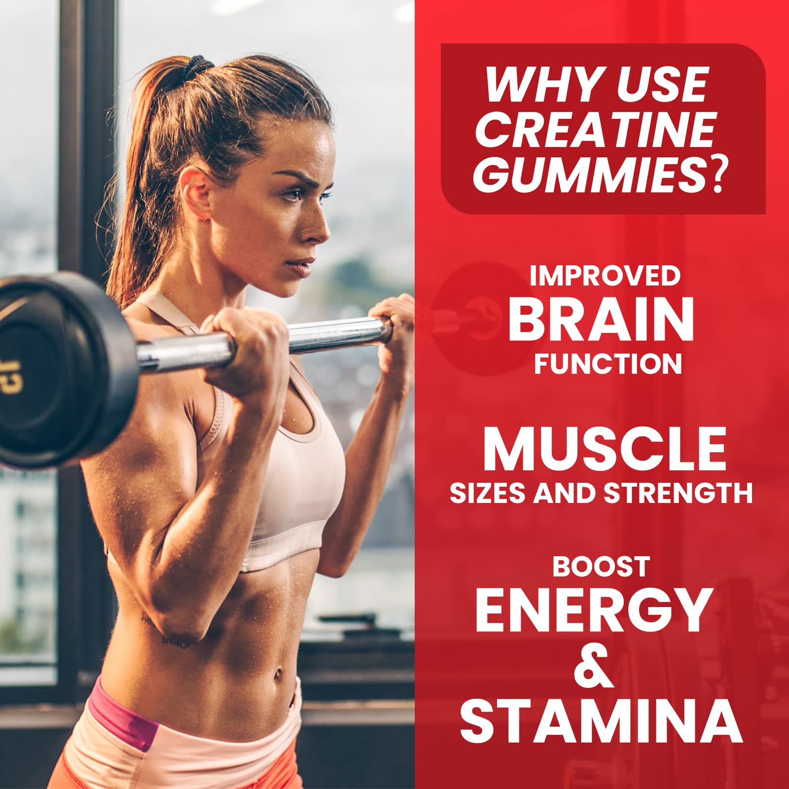 Hovika Creatine Monohydrate Gummies for Men & Women, Chewable 3g Creatine Monohy HovikaUS supplements