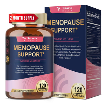 40-in-1 Menopause Supplements for Women, Multibenefit & Complete Black Cohosh for Hot Flashes, Night Sweats & Hormone Balance, w/ Probiotics, DIM, Vitex, Dong Quai, Red Clover and More, 120 Vegan Caps TotariaAu supplements