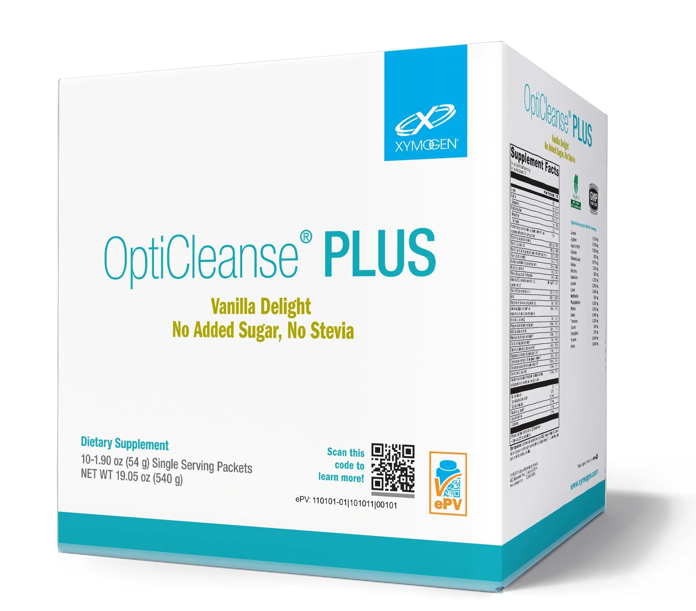 XYMOGEN OptiCleanse Plus - Gut Cleanse Powder - B Vitamins, Plant-Based Protein - Gluten-Free, Sugar-Free & Vegan - Vanilla Delight Flavor - 10 Servings XYMOGENAu supplements