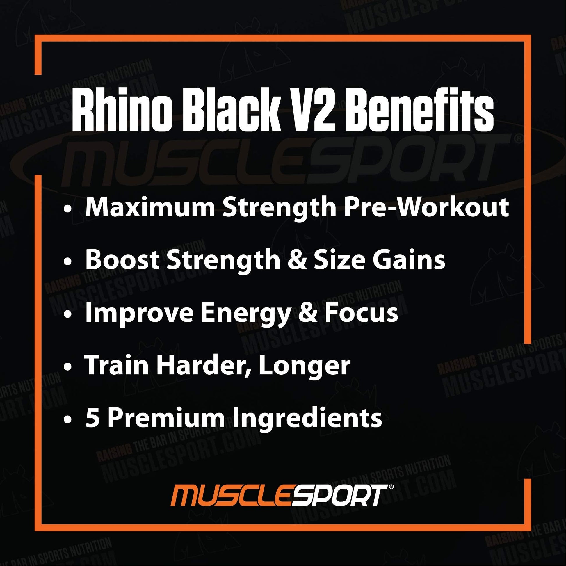 Rhino Black Pre Workout V2 - Preworkout Powder Supplement for Men & Women MusclesportAu supplements