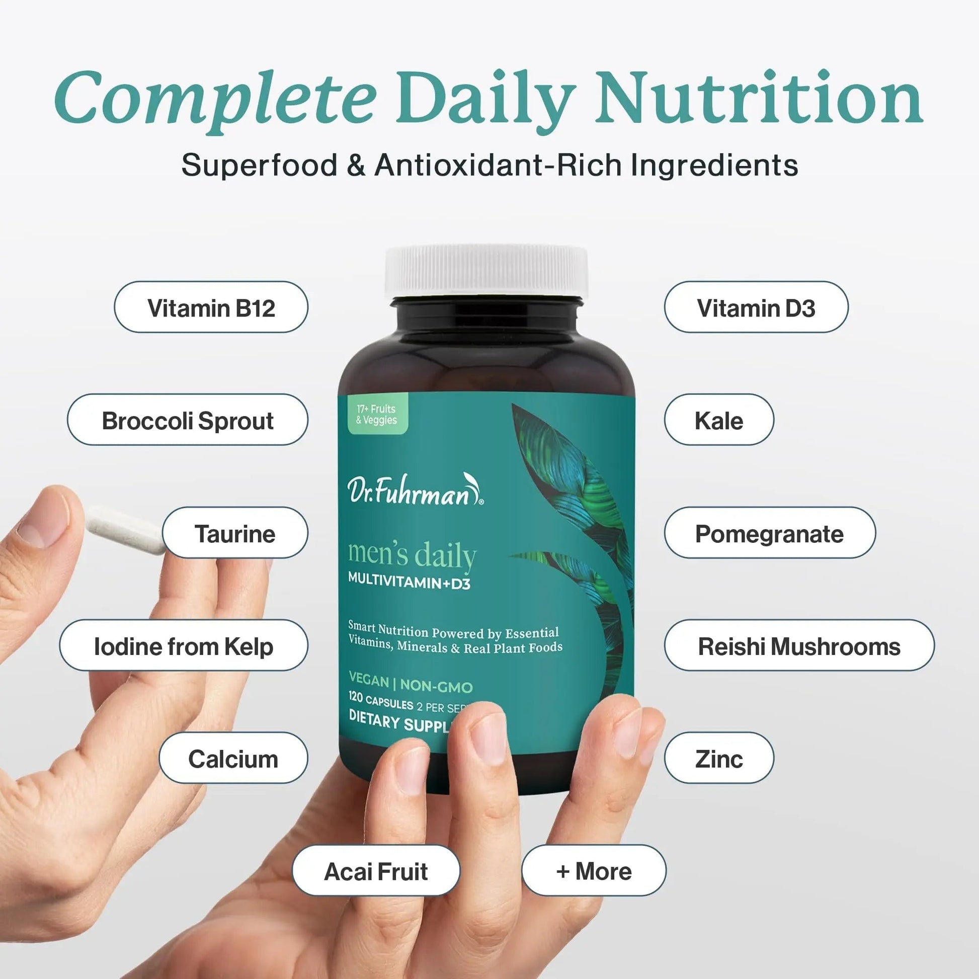 Dr. Fuhrman 2 Month Supply Multivitamin for Men + D3 Vitamin for Immune Support | Vegan Formula Womens Multivitamin with B12 & Zinc | Dr. FuhrmanAu supplements