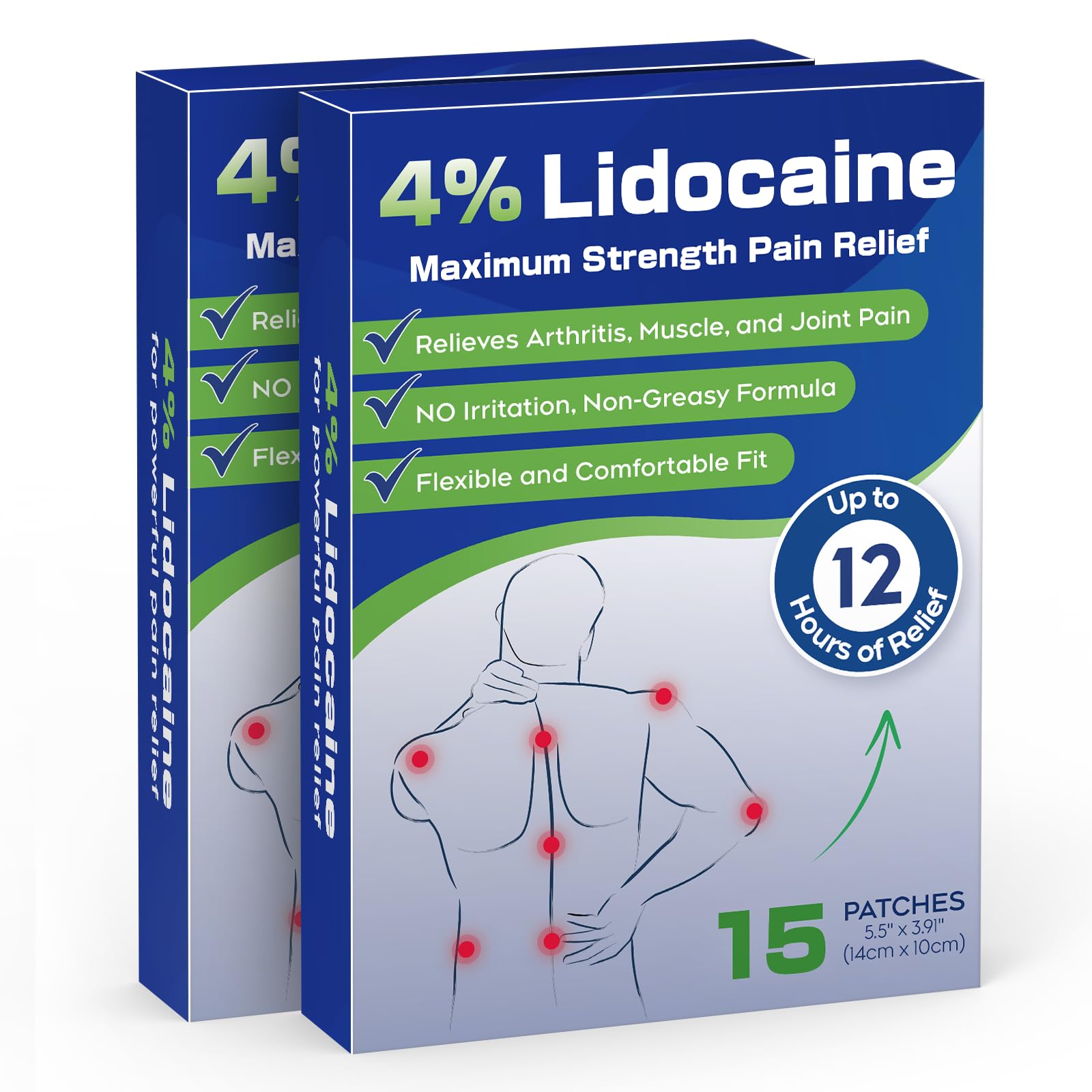 Uposiut 4% Lidocaine Pain Relief Patches 30 Count – Maximum Strength, 12 Hour Long Lasting, Flexible & Low Odor, for Back, Neck, Knee & Shoulder - 002AB UposiutAu supplements