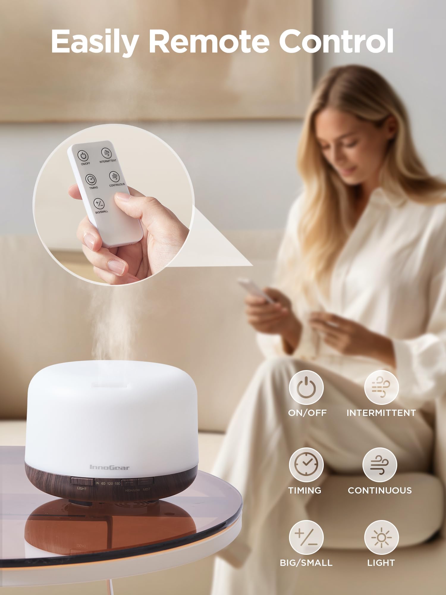InnoGear 500ml Essential Oil Diffuser with Remote Control, Premium Ultrasonic Aromatherapy InnoGearAu supplements