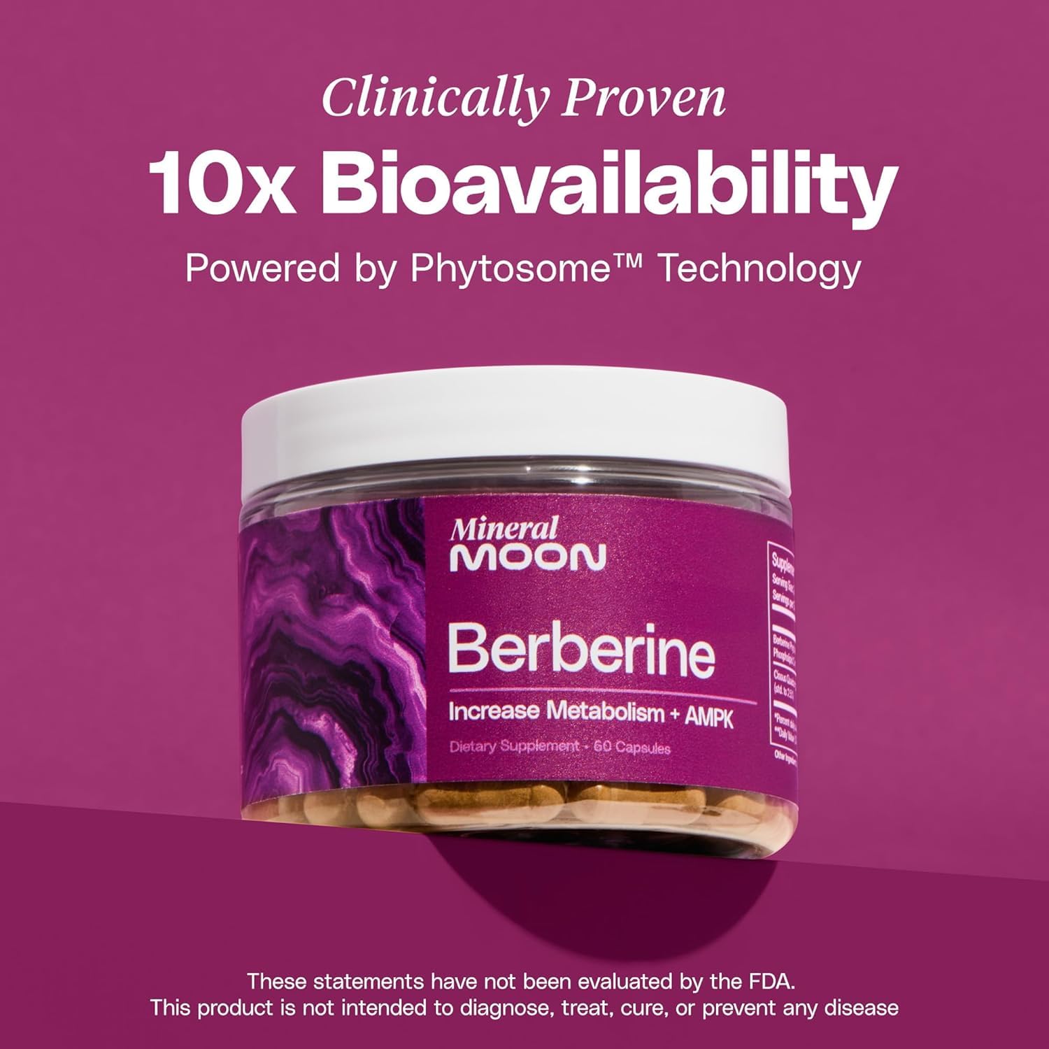 Mineral Moon Premium Berberine Supplement Body Composition, 60 Capsules - with Cissus Quadrangularis & Berberine Phytosome - Supports Overall Wellness Mineral MoonAu supplements