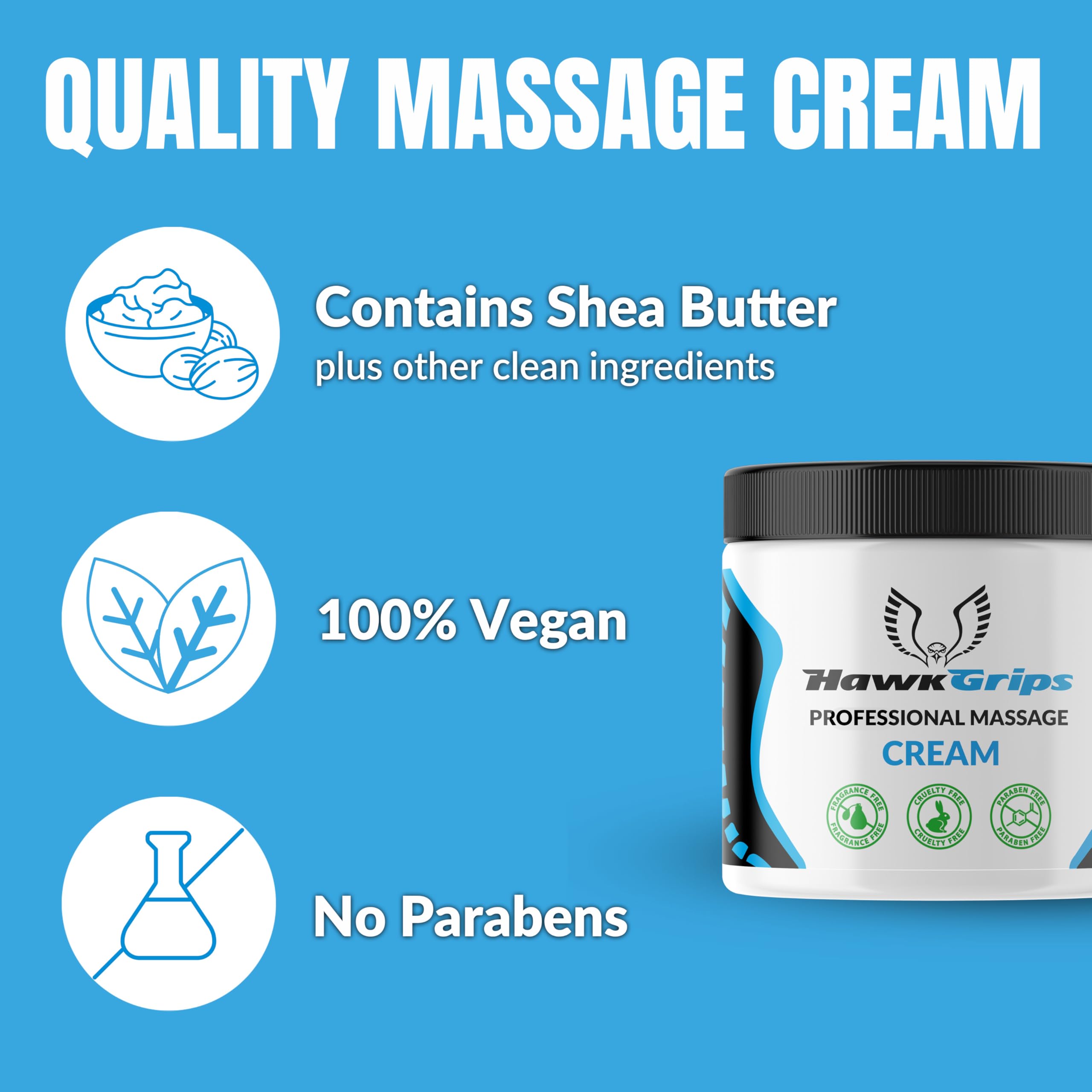 HawkGrips 8oz Massage Emollient and 8oz Massage Cream Bundle, Unscented, IASTM Massage, Cupping Therapy, Whole Body Muscle Cream, Deep Tissue Professional Massage Therapy HawkGripsAu supplements