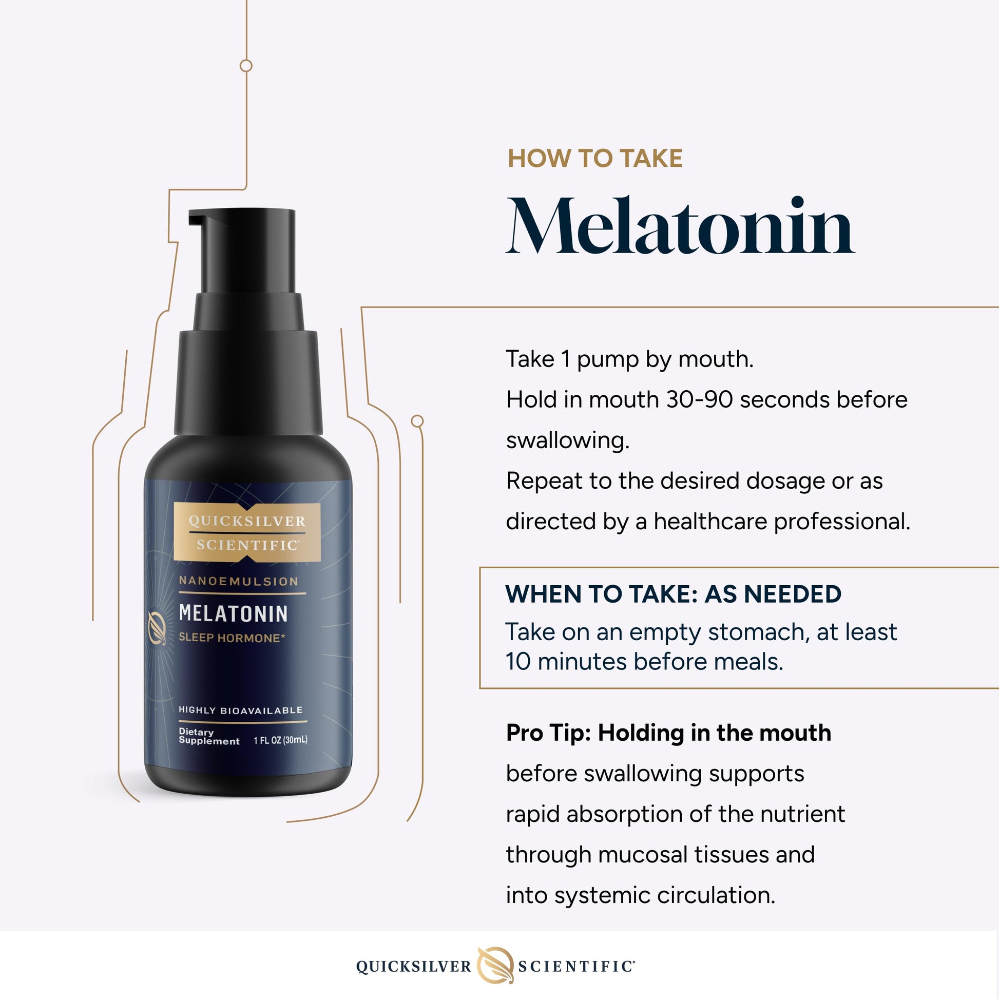 Quicksilver Scientific Liposomal Melatonin - Bedtime, Jet Lag & Immune Support Liquid for Adults - Efficient, Superior Absorption 1mg to Minimize Morning Drowsiness (30 ml) Quicksilver ScientificUS supplements
