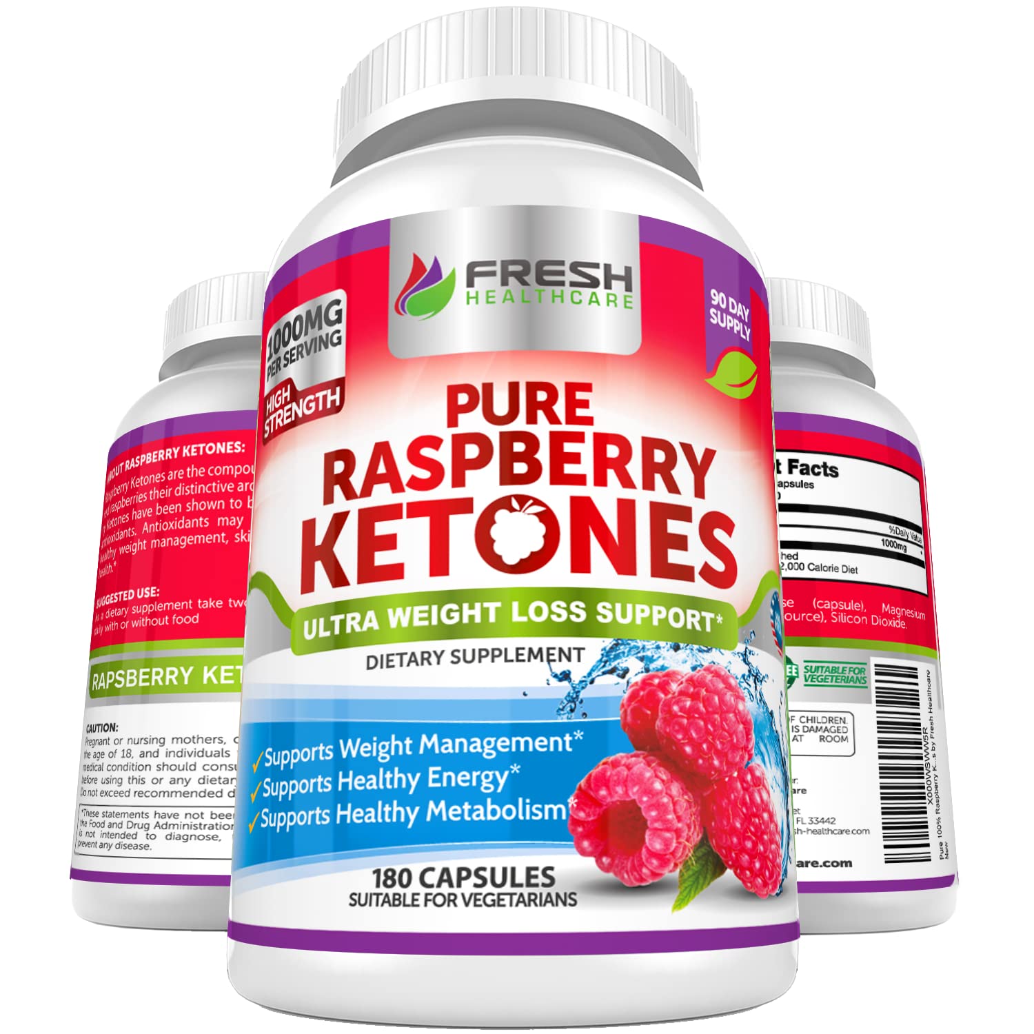FRESH HEALTHCARE Pure 100% Raspberry Ketones Max 1000mg Per Serving - 3 Month FRESH HEALTHCAREAu supplements