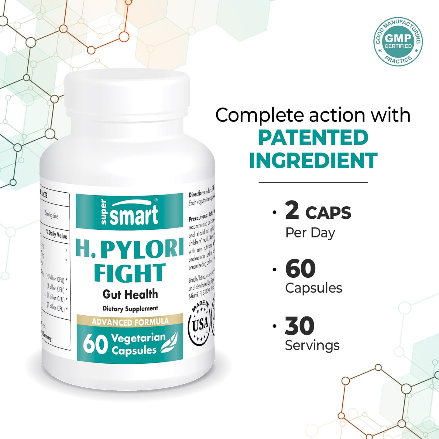 Supersmart - H. Pylori Fight Advanced Formula (Mastic Gum, Probiotics & Prebiotic) SupersmartUS supplements