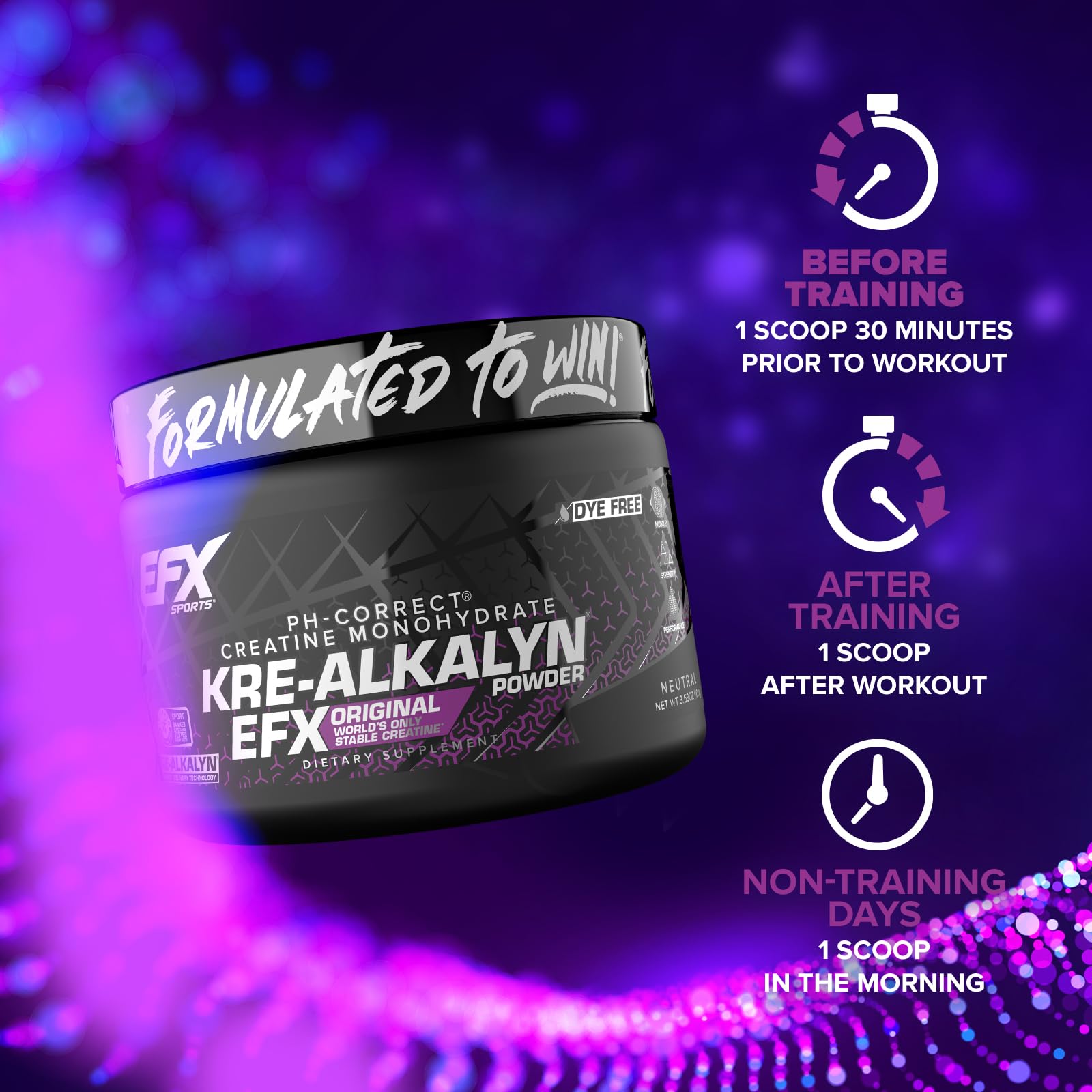 EFX Sports Kre-Alkalyn EFX Powder | pH Correct Creatine Monohydrate Powder Supplement | Strength, Muscle Growth & Performance | 66 Servings (Unflavored) EFX SportsAu supplements
