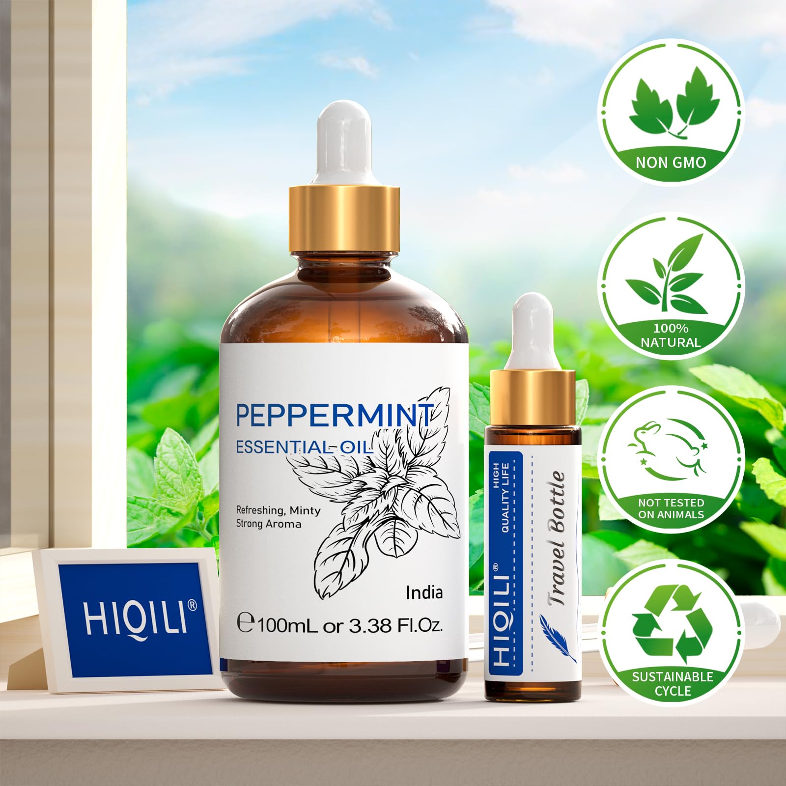 HIQILI Peppermint Essential Oil, 100% Pure Natural for Diffuser, Hair, Massage, Add to Spray HIQILIAu supplements
