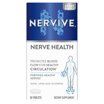Nervive Nerve Health, Alpha Lipoic Acid, Fortify Nerve Health, Healthy Nerve Function, Healthy Blood Circulation, Supplement, Tablet, 60 Tablets NerviveAu supplements