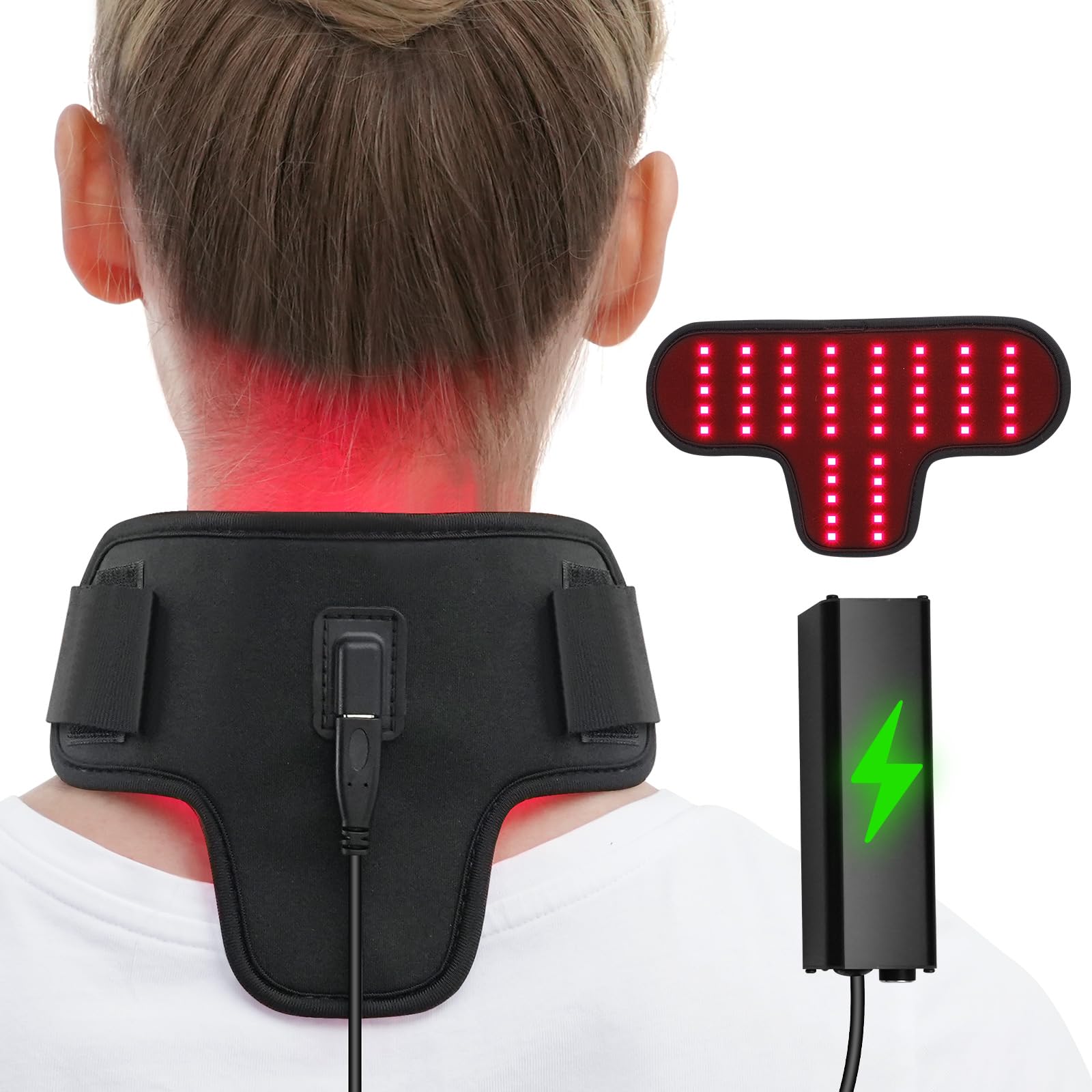 Rechargeable Red Light Therapy Neck Shoulder, Infrared Light Therapy for Body Pain Relief, Portable Red Light EnjoYieldAu supplements