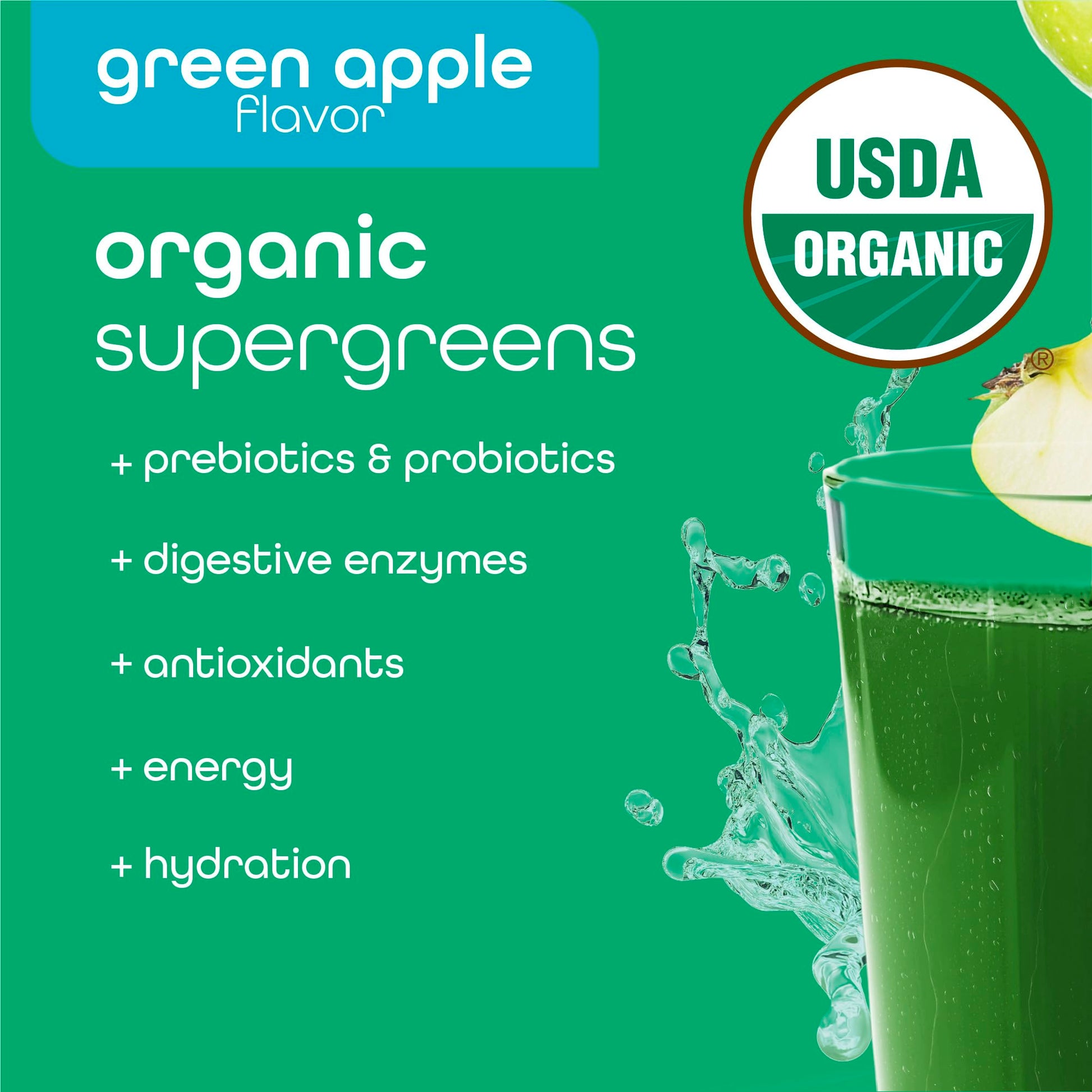 Zena Nutrition Organic Super Greens Energy & Hydration Powder, 70+ Superfoods, 0 Sugar, 5G Fiber, Spirulina, Chlorella, Prebiotics/Probiotics, Natural Caffeine + Electrolytes, 40 Drink Mix Packets Zena NutritionAu supplements