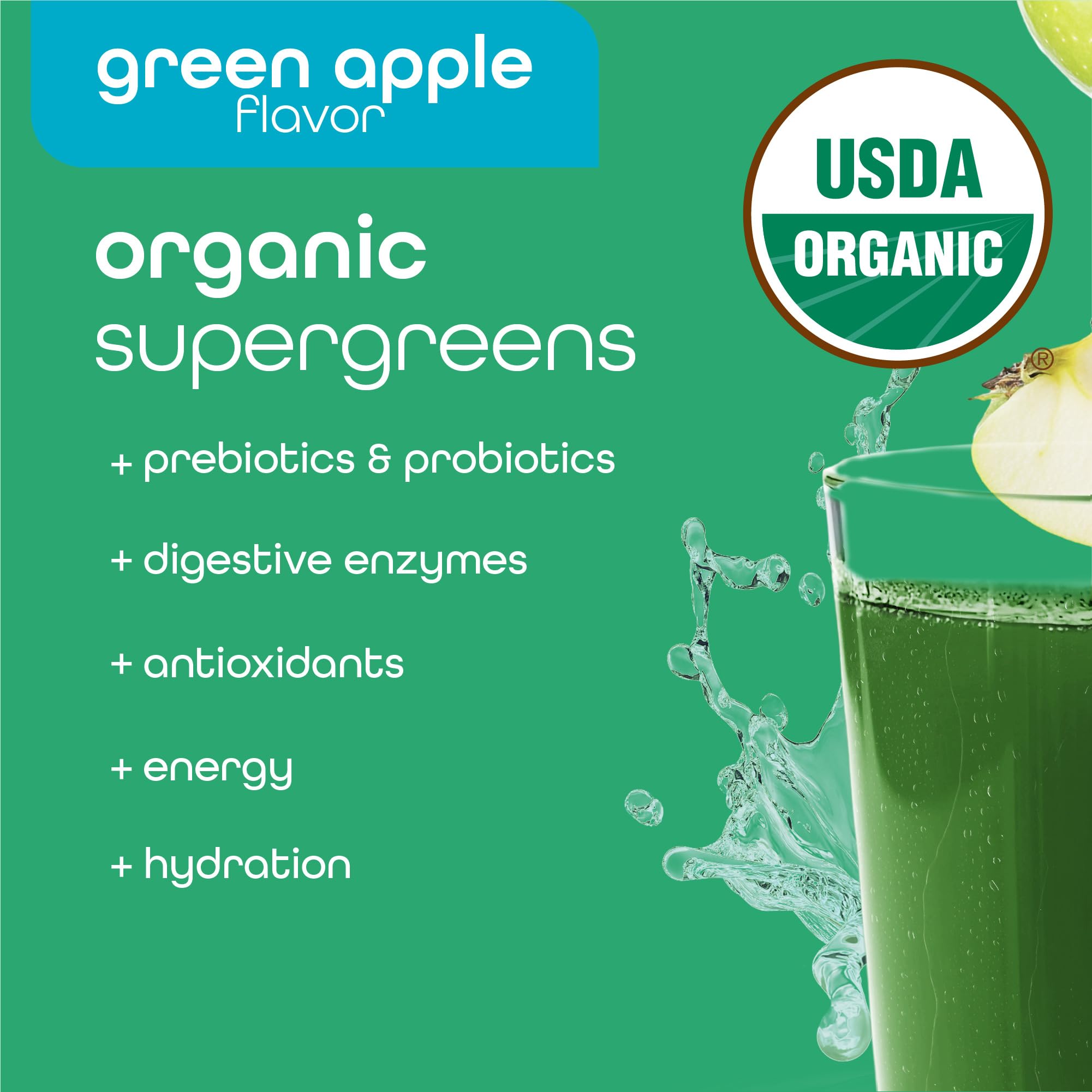 Zena Nutrition Organic Super Greens Energy & Hydration Powder, 70+ Superfoods, 0 Sugar, 5G Fiber, Spirulina, Chlorella, Prebiotics/Probiotics, Natural Caffeine + Electrolytes, 40 Drink Mix Packets Zena NutritionAu supplements