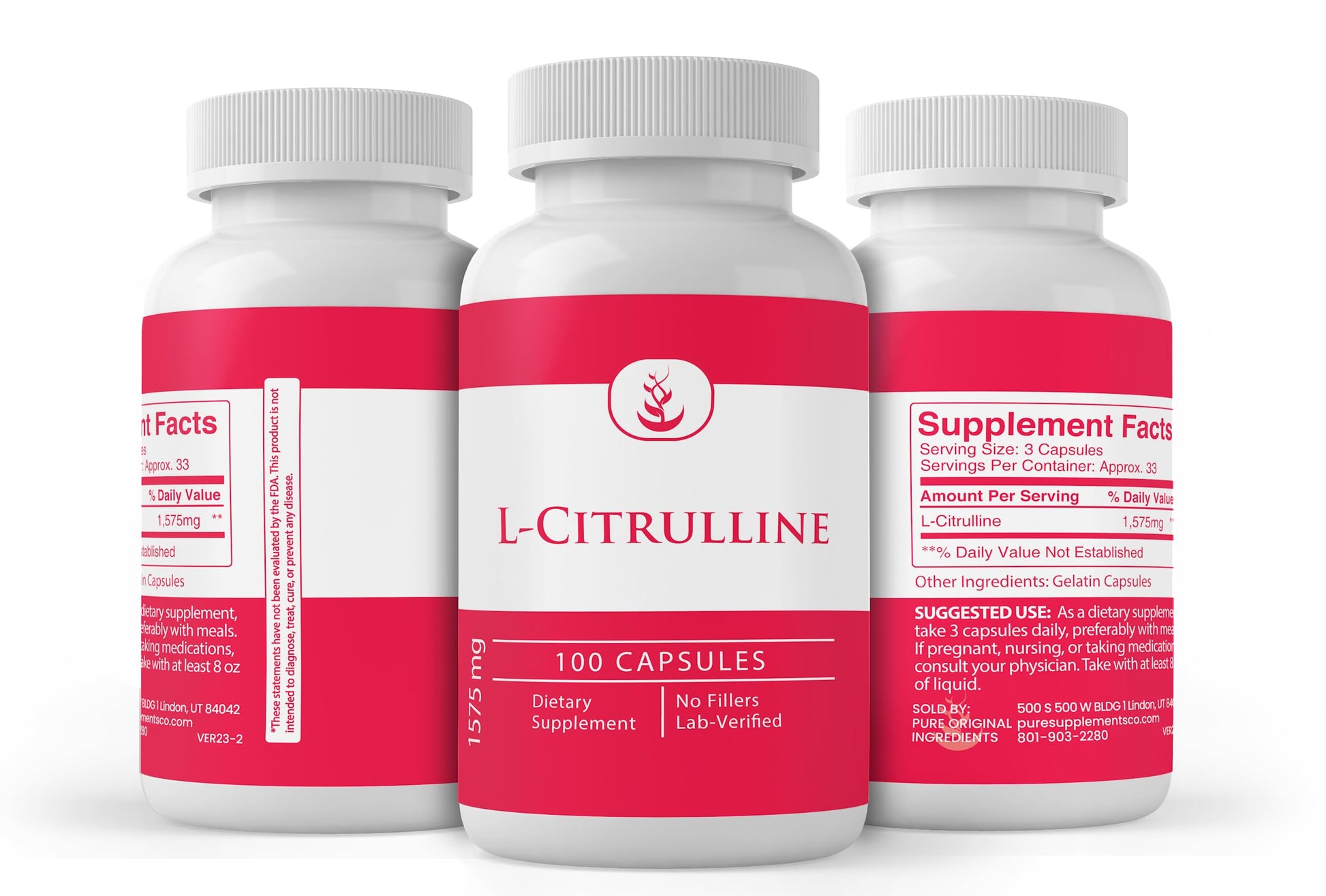 Pure Original Ingredients L-Citrulline, (100 Capsules) Always Pure, No Additives Or Fillers PURE ORIGINAL INGREDIENTSAu supplements