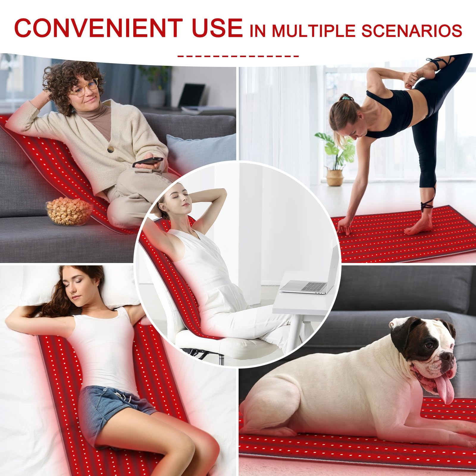 Red Light Therapy Pad 38 * 23.6 in - Red Light Therapy Body, 400 LEDs Using 660nm Red Light RutollmitAu supplements