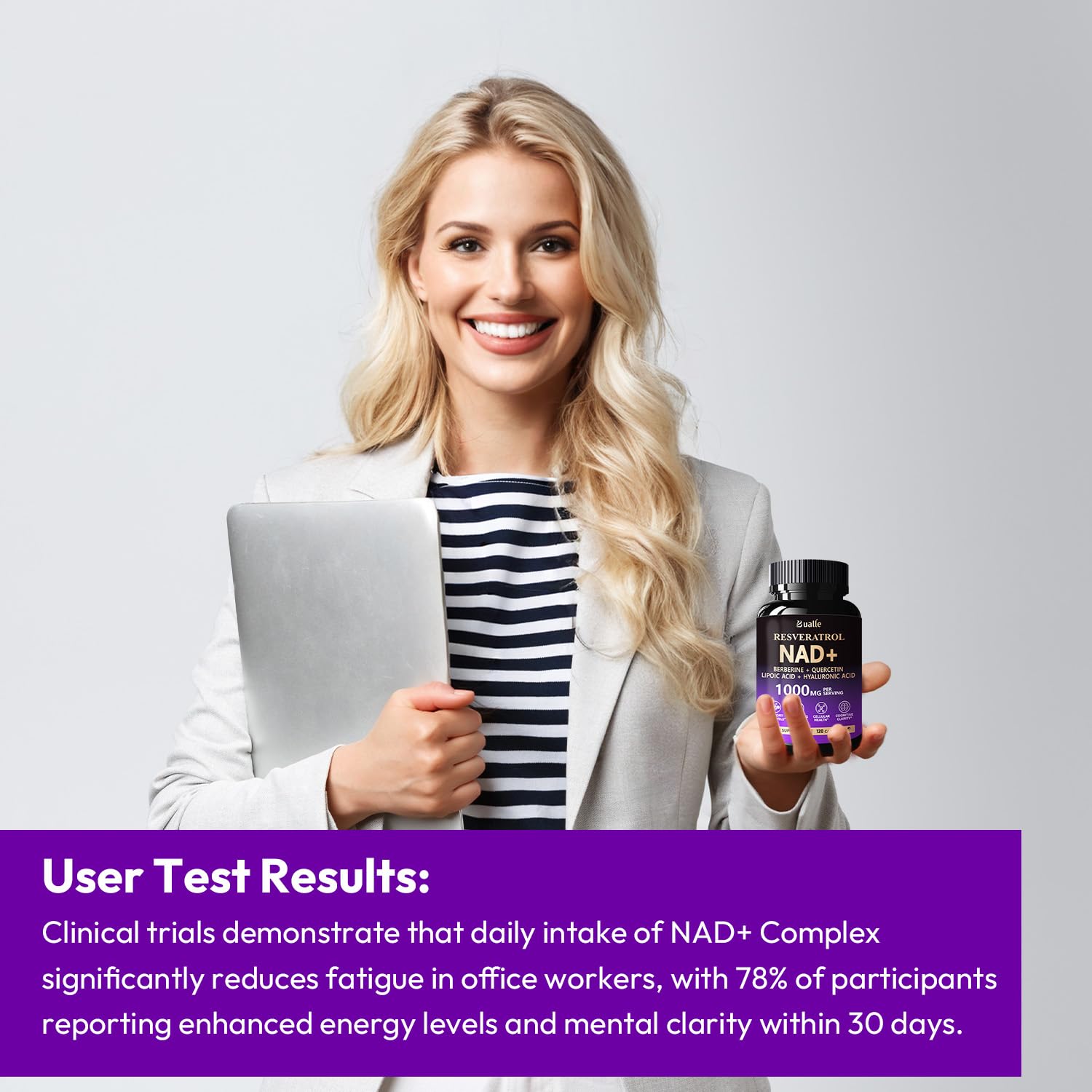 Bualle NAD Supplement, Liposomal NAD Resveratrol Supplement Contains Berberine, Alpha Lipoic Acid,Hyaluronic Acid & Quercetin - Joint Function& Support Anti-Aging,NMN Alternative -120 Capsules BualleAu supplements