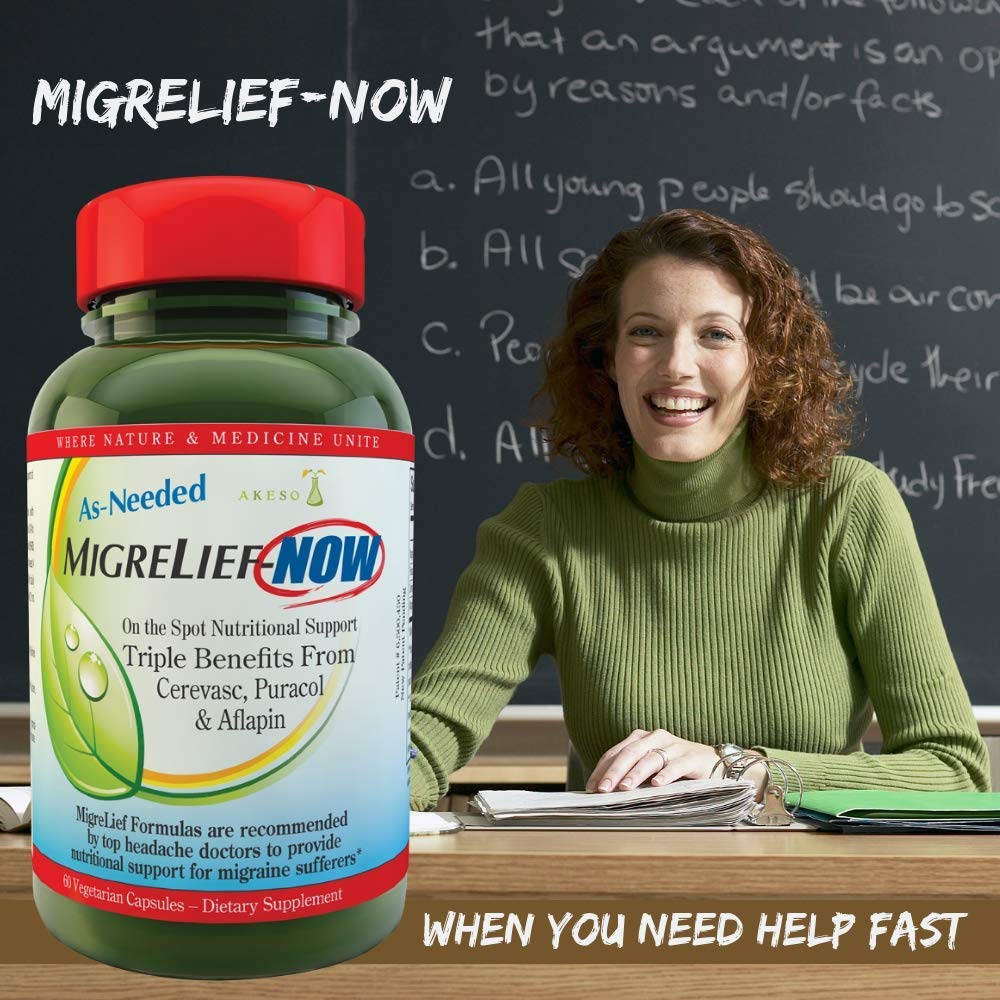 MigreLief-Now Fast-Acting Formula, As-Needed Nutritional Support for Migraine and Headache Sufferers - 60 Vegetarian Capsules MigreLiefAu supplements