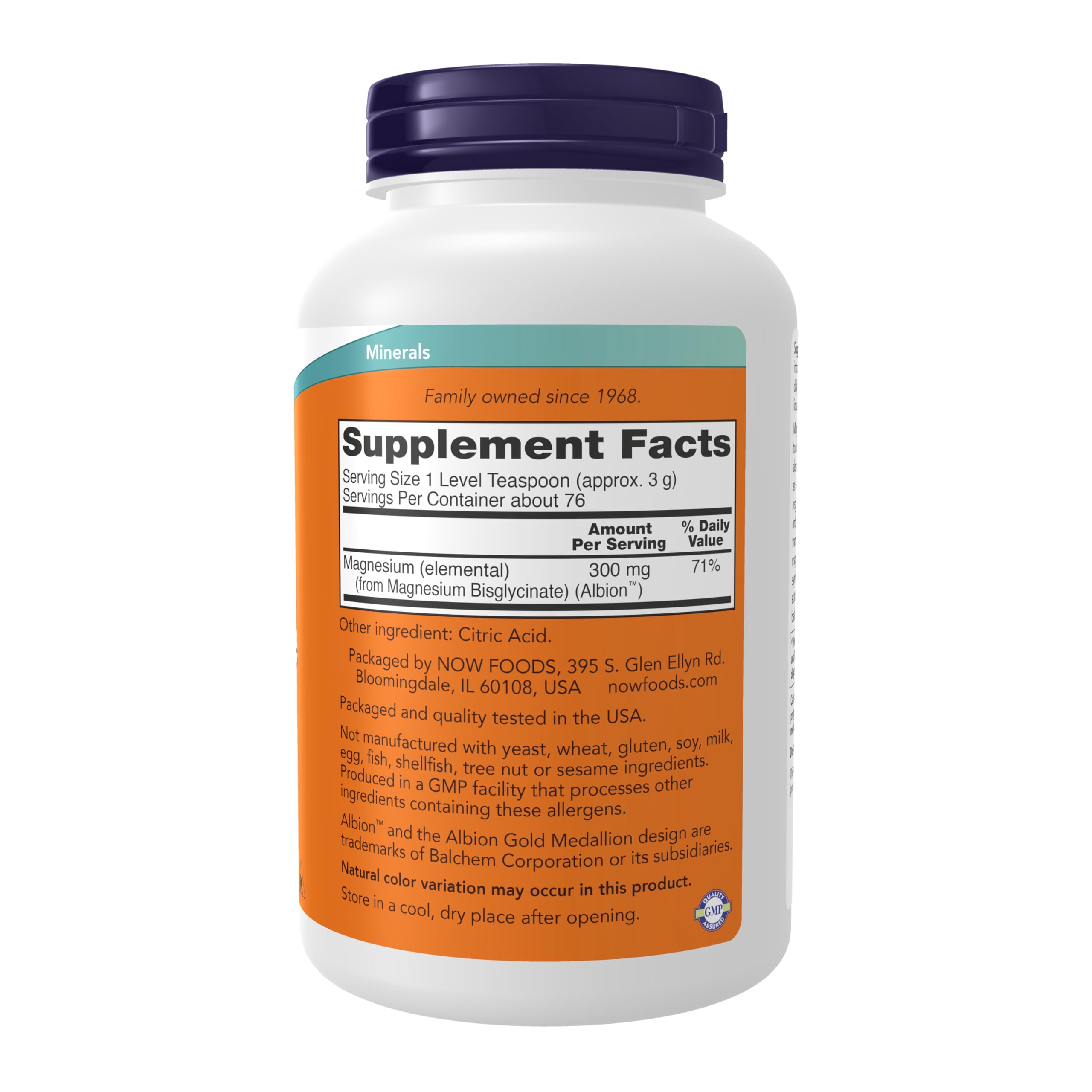 NOW Foods Supplements, Magnesium Bisglycinate Powder, Enzyme Function*, Nervous System Support*, 8-Ounce NOW FoodsAu supplements