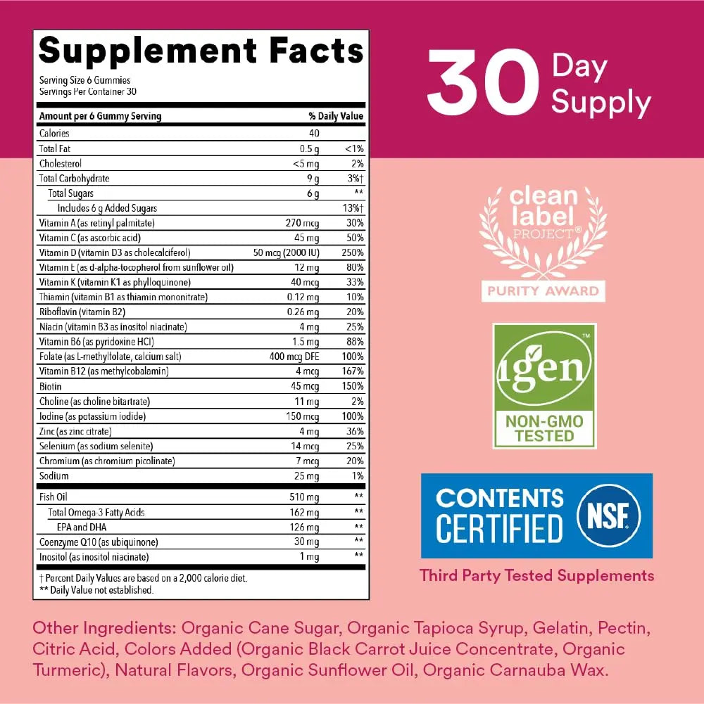 SmartyPants Kids Multivitamin Gummies & Women's Multivitamin Gummies: Omega 3 Fish Oil (EPA/DHA), Methylfolate SmartyPantsAu supplements