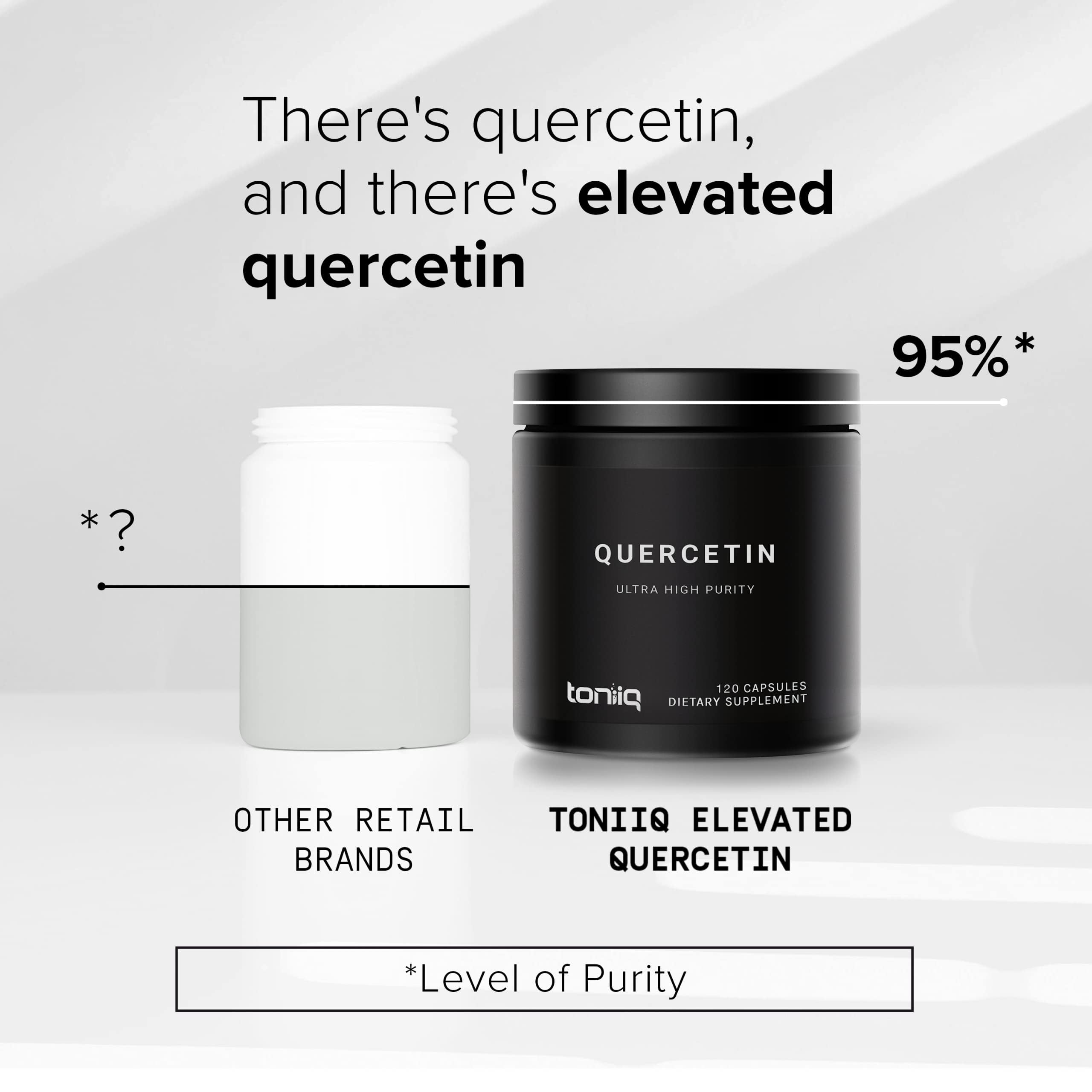 Toniiq Ultra High Purity Quercetin Capsules - 95%+ Highly Purified and Bioavailable - 1000mg Per Serving - 120 Capsules Quercetin Supplement ToniiqAu supplements