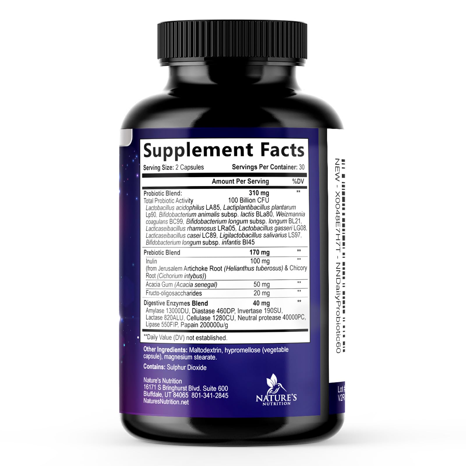 Probiotics 100 Billion CFU Per Serving - 10 Probiotic Strains & Prebiotics - Digestive Gut Health, Immune Support & Occasional Constipation, Gas & Bloating - Daily Supplement For Adults - 60 Capsules Nature's NutritionAu supplements
