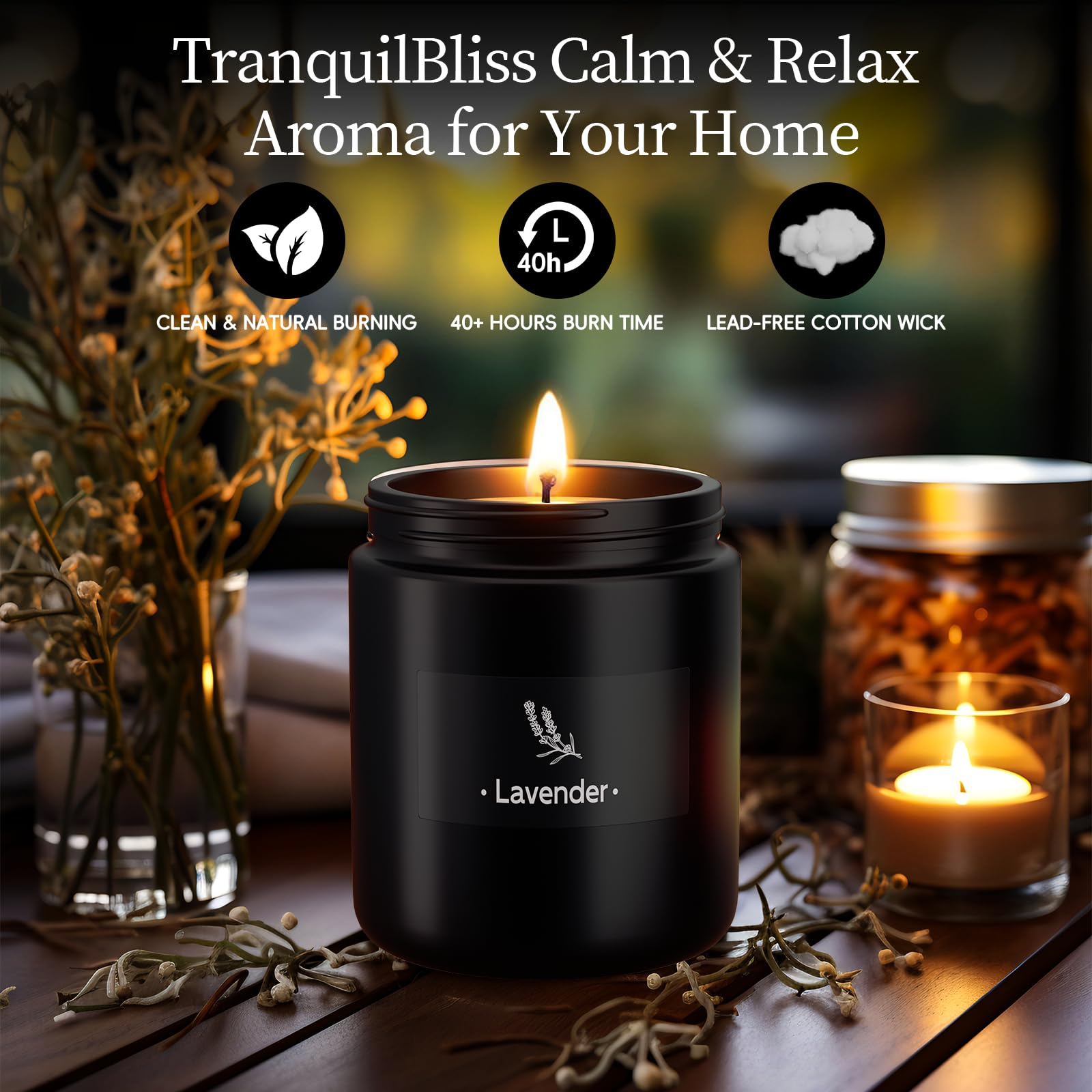 2 Pack Scented Candles for Home Scented, Strong Fragranced Aromatherapy Candles - 6 Oz TranquilBlissAu supplements