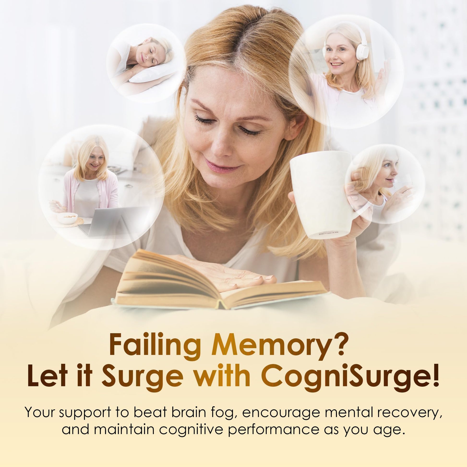 Nutraville CogniSurge Nootropics Brain Support Supplement for Memory and Focus - Nature-Powered Lion's Mane Supplement Capsules with Shilajit - No Caffeine or Stimulants - 30 Servings NutravilleAu supplements