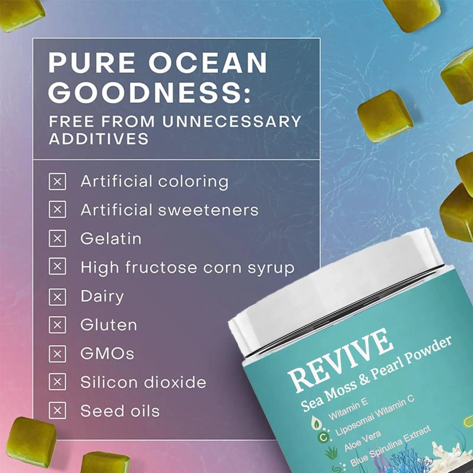 Giamau Revive Hair Gummies, Sea Moss Gummies, Natural Nutrient Blend for Hair Health Support – Gluten-Free, No Harsh Chemicals, 60 Gummies (1) GiamauAu supplements
