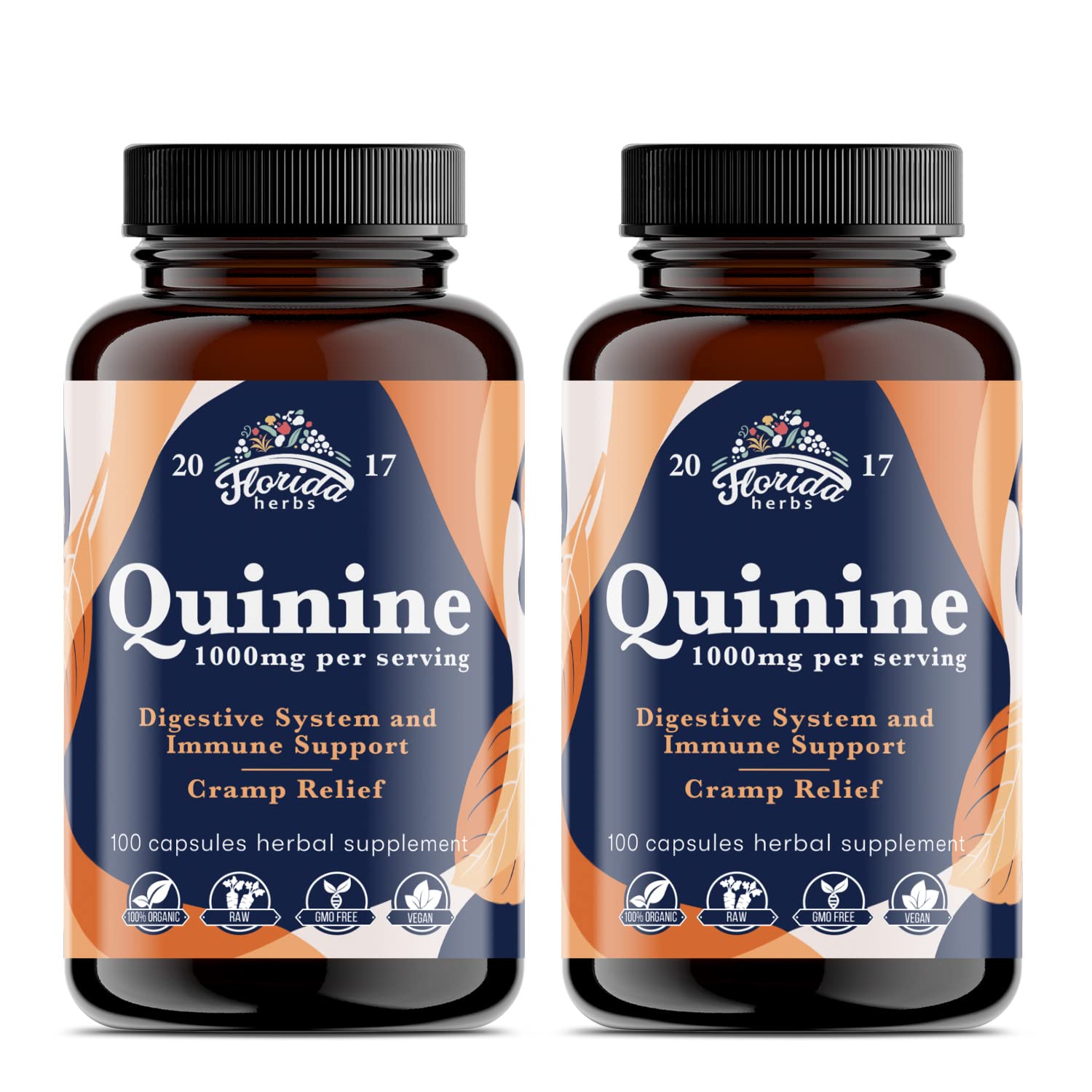 Leg Cramps Support Organic Pills - 1000 mg - Quinine Tablets for Cramp Defense FLORIDA HERBSUS supplements