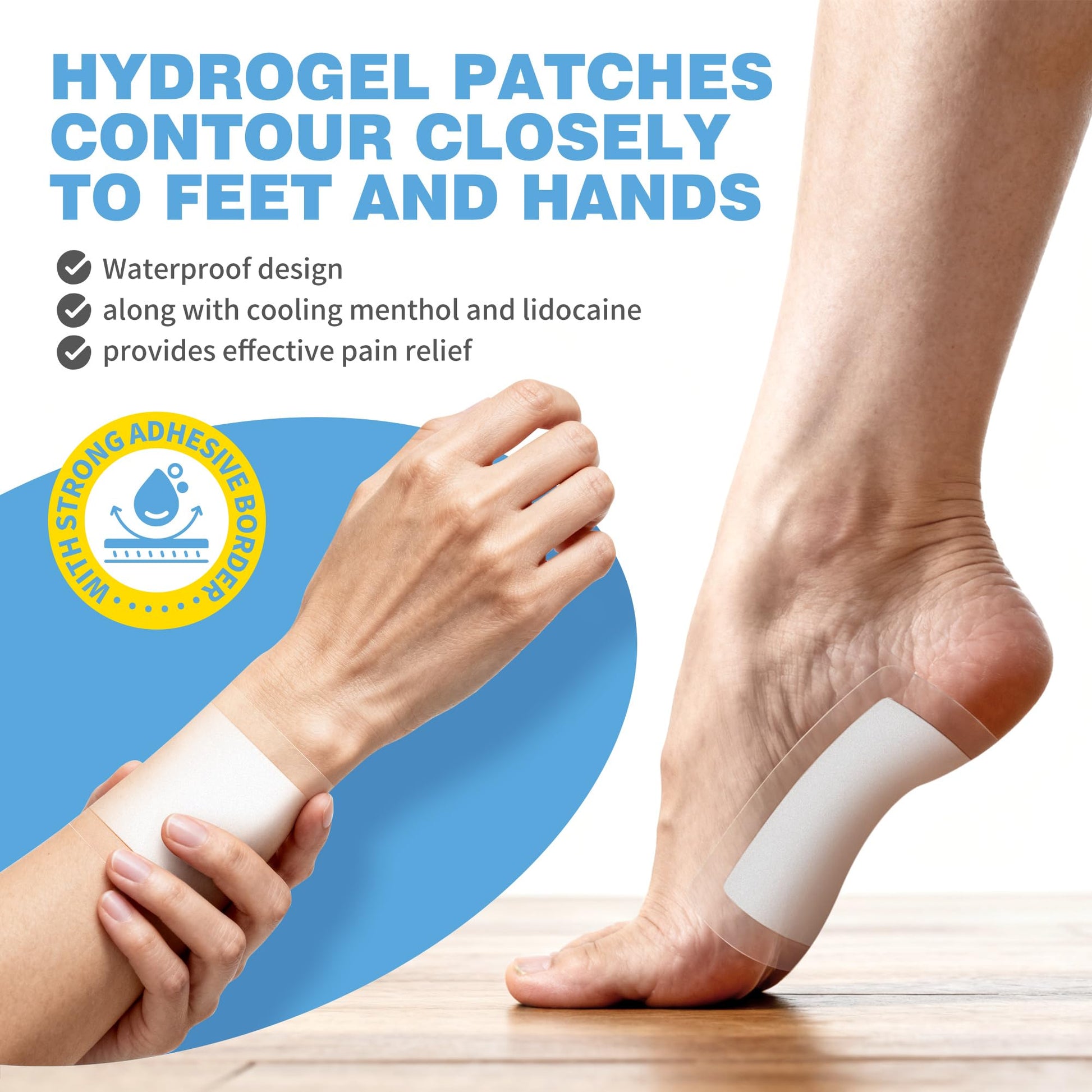 CARELAND Plantar Fasciitis Lidocaine Pain Patches with Hydrogel Technology- Waterproof with Sticky Border, 12 Hour Pain Relief - Contours to Your Foot - 16 Ct CARELANDAu supplements