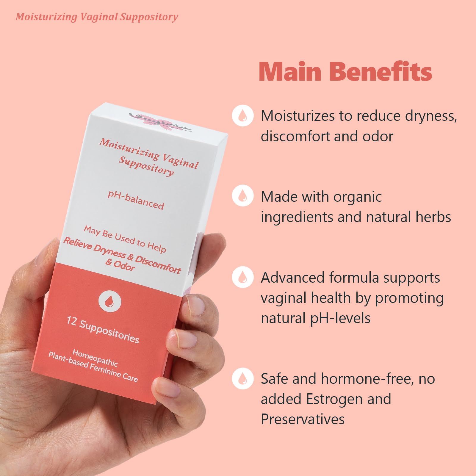Vaginal Moisturizing Suppositories for Lasting Hydration & Comfort | Balances pH, Soothes Dryness VagiriaAu supplements