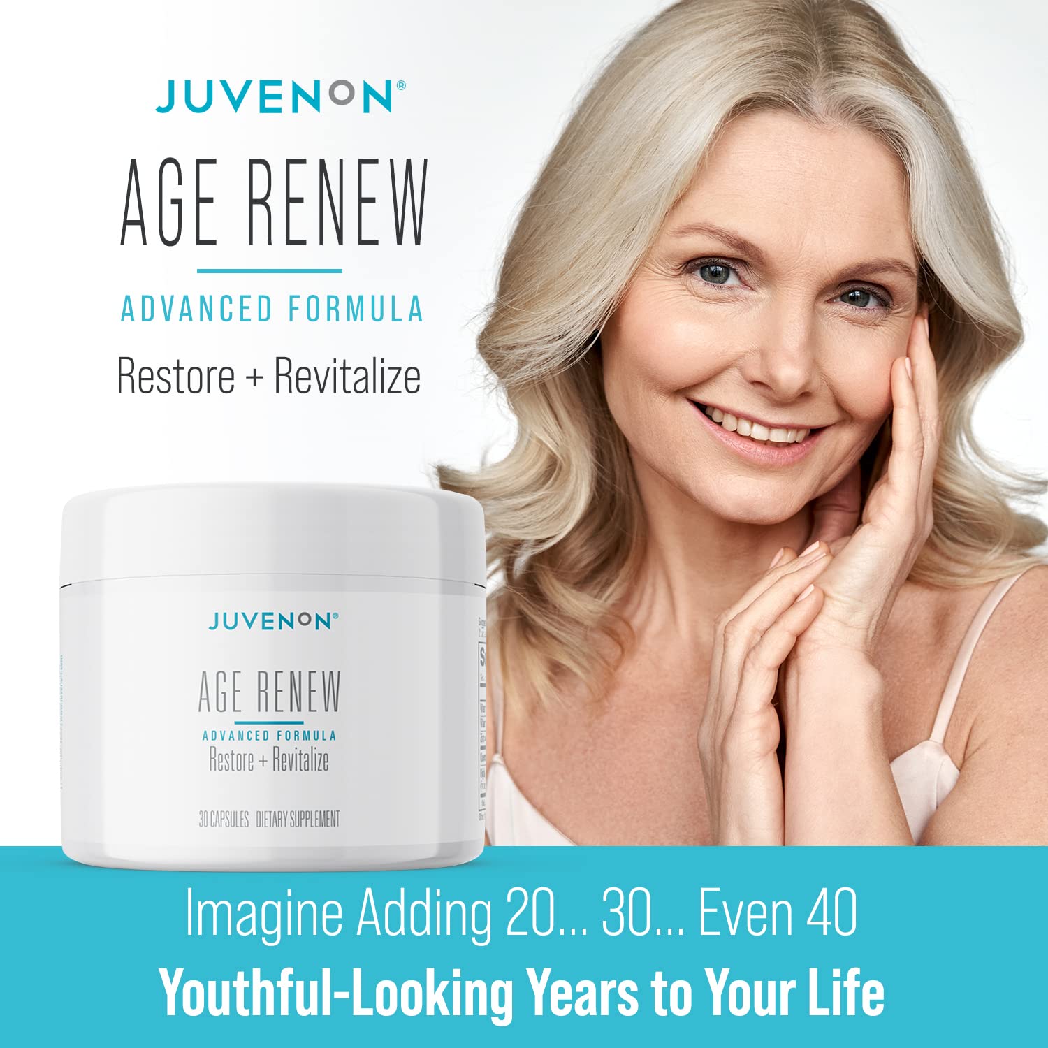 Juvenon AgeRenew Beta Glucan Anti Aging Immunity Support Supplement, Beta Glucan with Zinc Quercetin for Immune Defense Boost JuvenonAu supplements