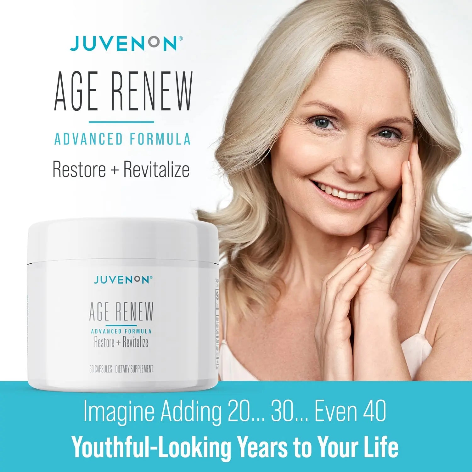 Juvenon AgeRenew Beta Glucan Anti Aging Immunity Support Supplement, Beta Glucan with Zinc Quercetin for Immune Defense Boost Juvenonnz supplements