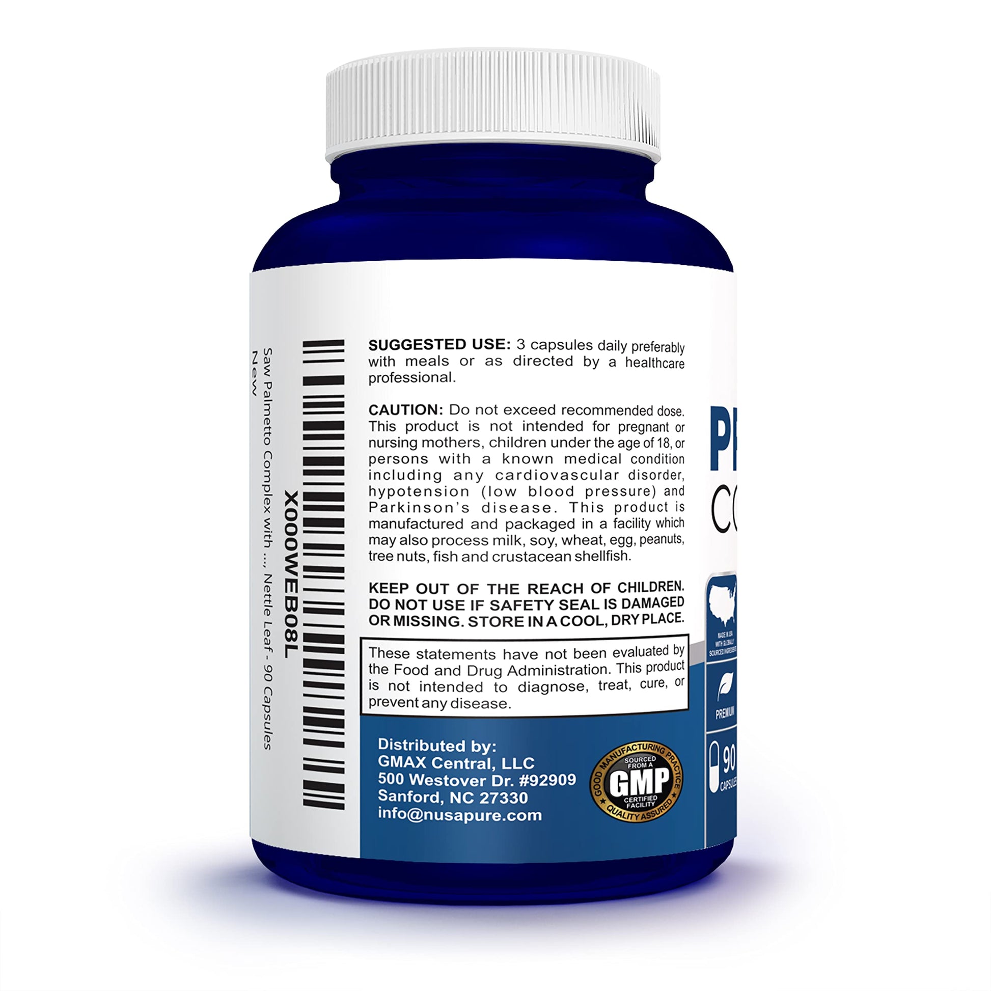 NusaPure Saw Prostate Palmetto Complex (Plant Sterol Complex, Nettle Root, Pygeum Bark, Graviola) - 90 Capsules NusaPureAu supplements