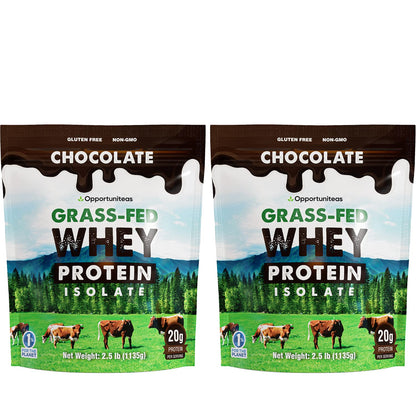 Opportuniteas Chocolate Whey Protein Powder - Grass Fed Whey Isolate + Organic Cacao OpportuniteasUS supplements