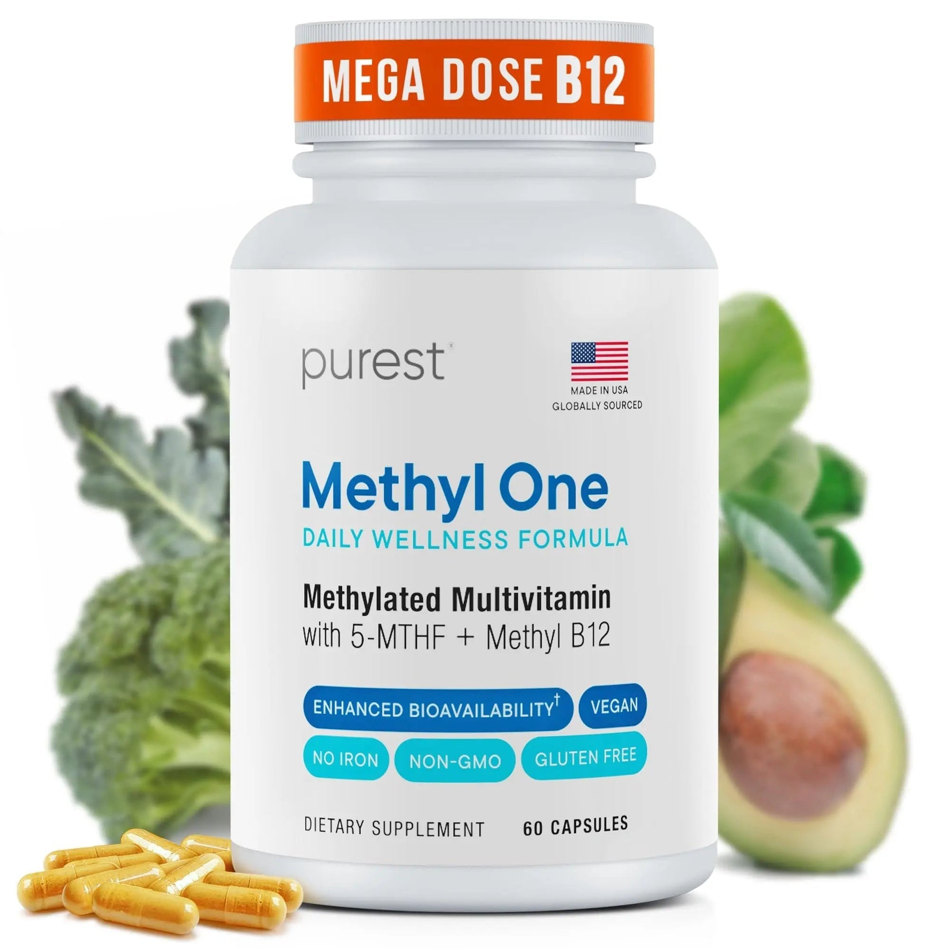 Purest® Methylated Multivitamin for Men & Women | Methylated B12 1000mcg, Biotin, B Complex with 600mcg Vitamin D, Vitamin C, E, A, Methylfolate | Super Natural GoodsAu supplements