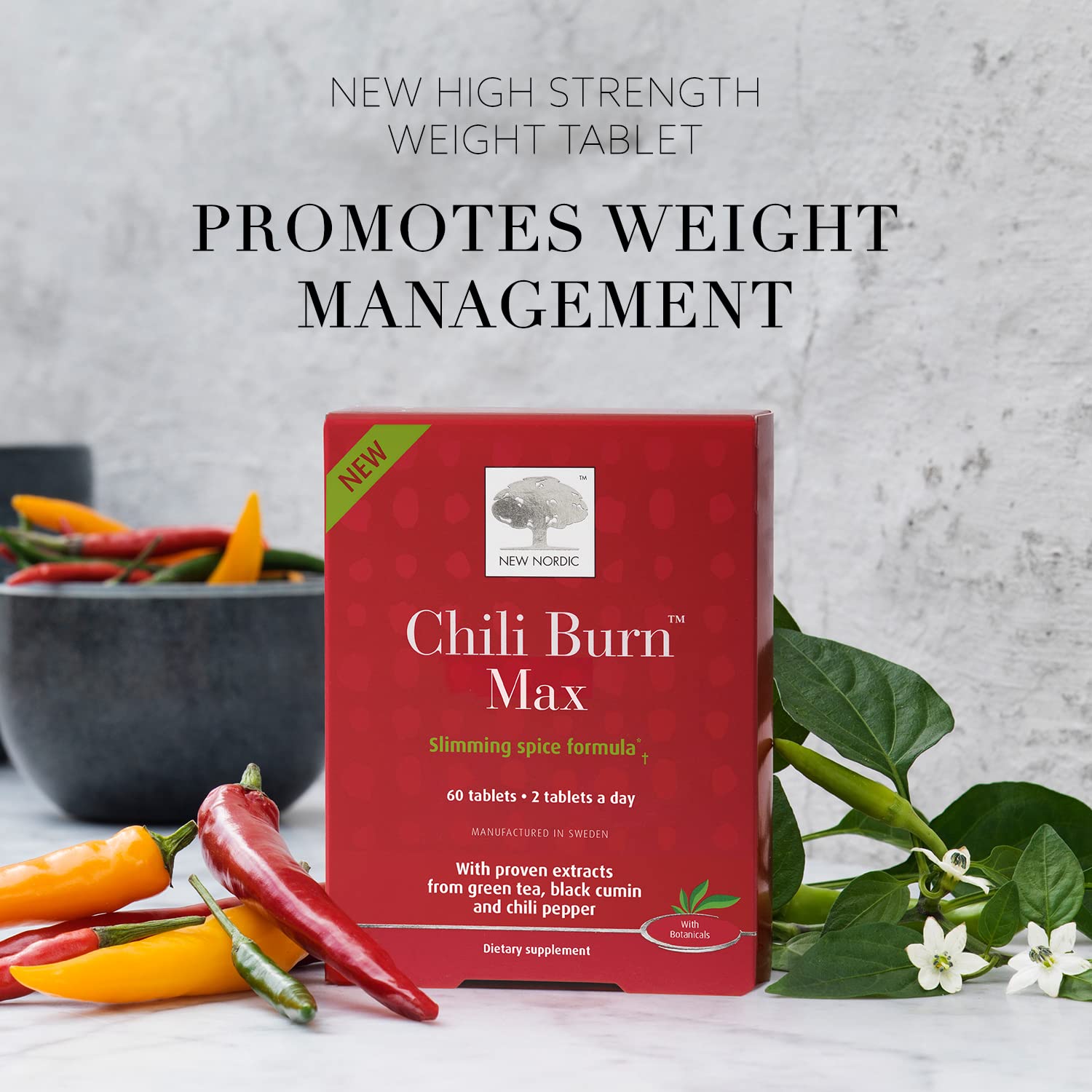 New Nordic Chili Burn Max, Natural Slimming & Weight Loss Formula Supplement, 60 Count (Pack of 1) NEW NORDICAu supplements