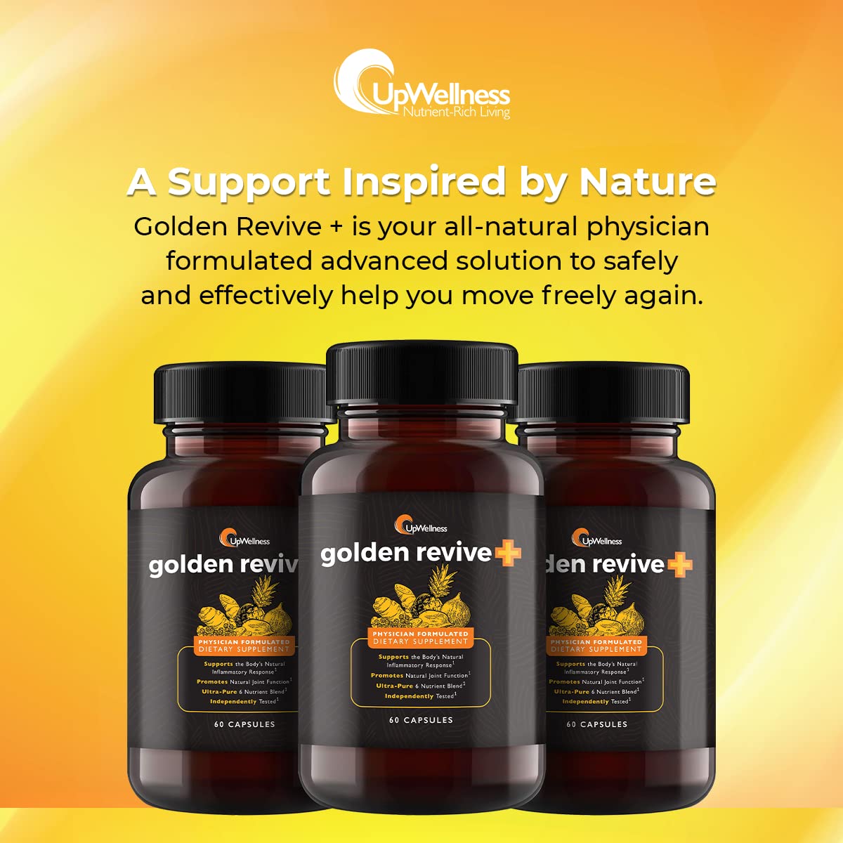 UpWellness Golden Revive + Joint Support with Quercetin, Magnesium, and Turmeric UpWellness Nutrient-Rich LivingUS supplements