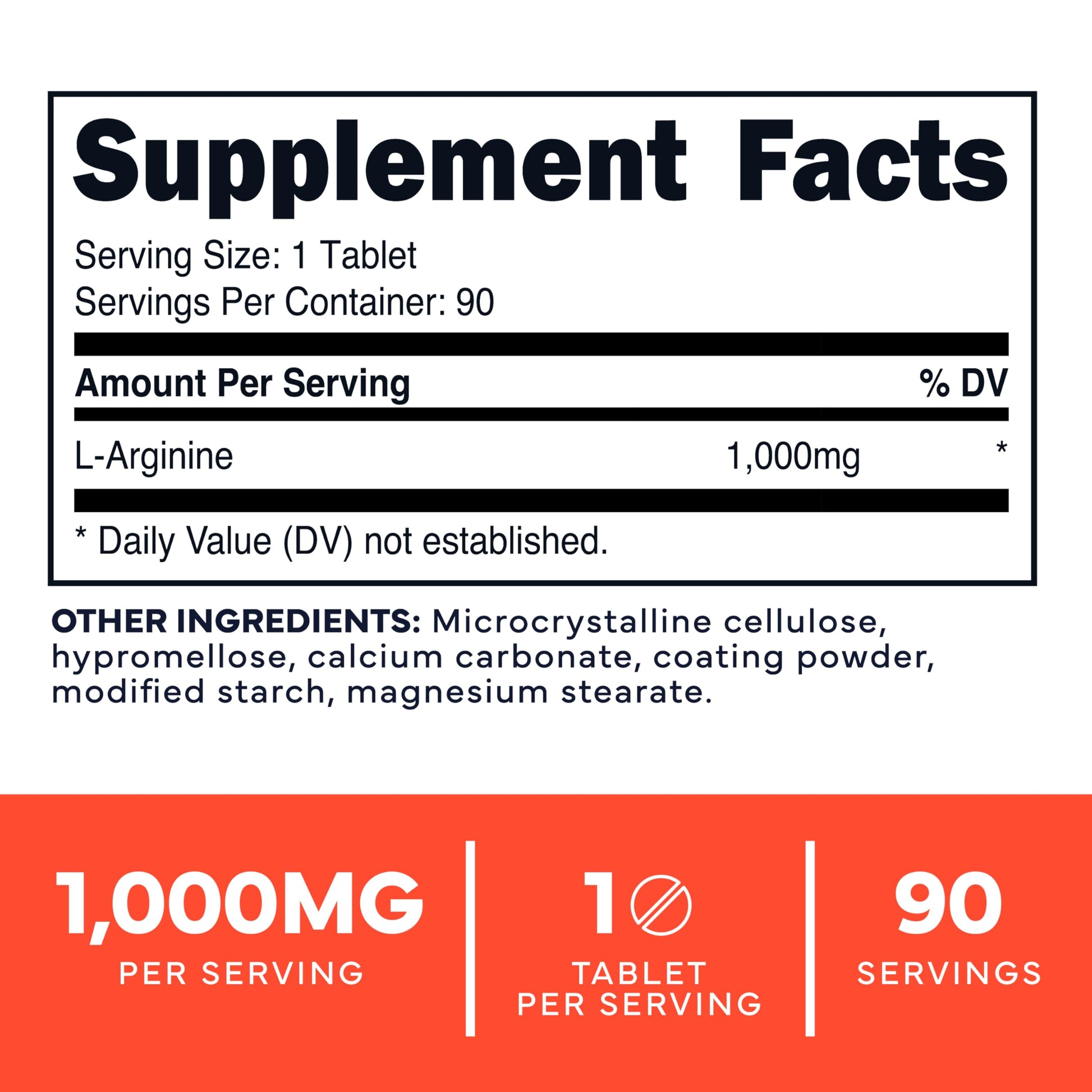 Type Zero L-Arginine 90 Tablets 1,000 mg per Serving - Non-GMO Type ZeroUS supplements