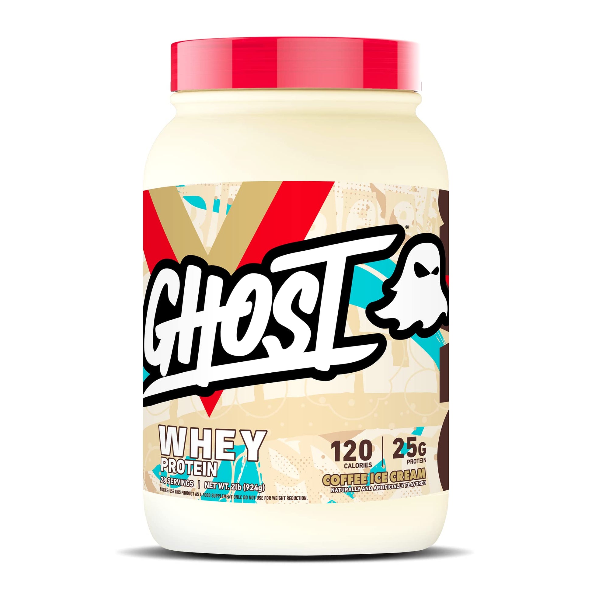 GHOST Whey Protein Powder, Coffee Ice Cream - 2LB Tub, 25G of Protein - Flavored Isolate GHOSTUS supplements