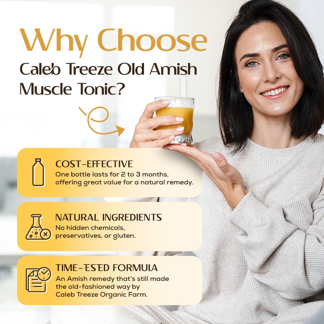 Caleb Treeze Old Amish Muscle Tonic 8 fl oz, Leg & Foot Cramps Relief, Restless Legs, Muscle Cramps & Spasm Relief - Pack of 6 Caleb TreezeAu supplements