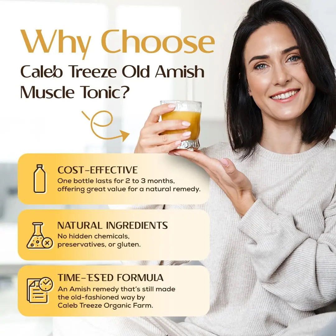 Caleb Treeze Old Amish Muscle Tonic 8 fl oz, Leg Cramps Relief, Foot Cramps Relief, Restless Legs, Muscle Cramps & Spasm Relief Caleb TreezeAu supplements