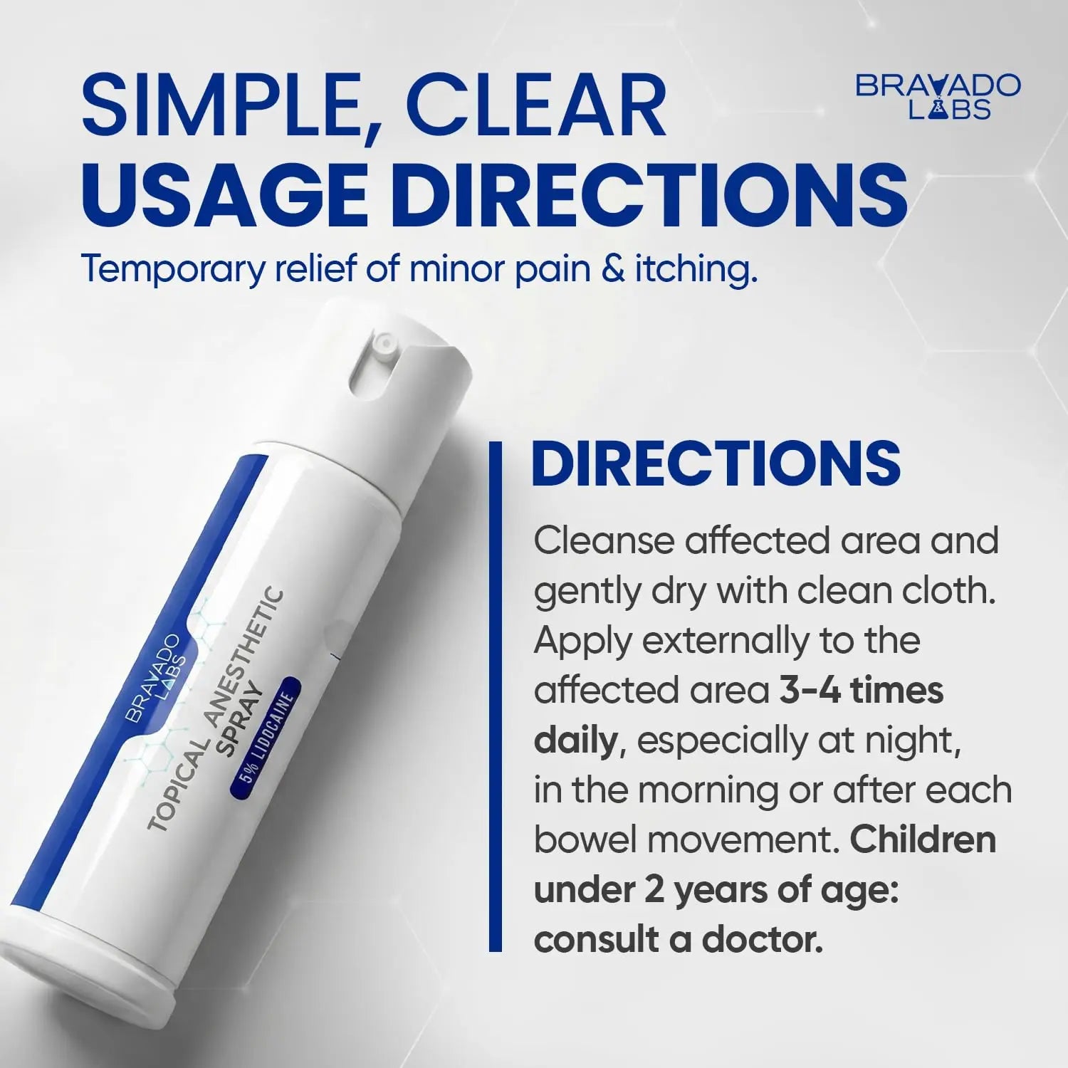 Bravado Labs 5% Lidocaine Spray Pain Relief - Maximum Strength Numbing Spray with Arnica & Emu Oil - Topical Anesthetic for Burns, Pain & Itch Relief - 1oz Bravado LabsAu supplements