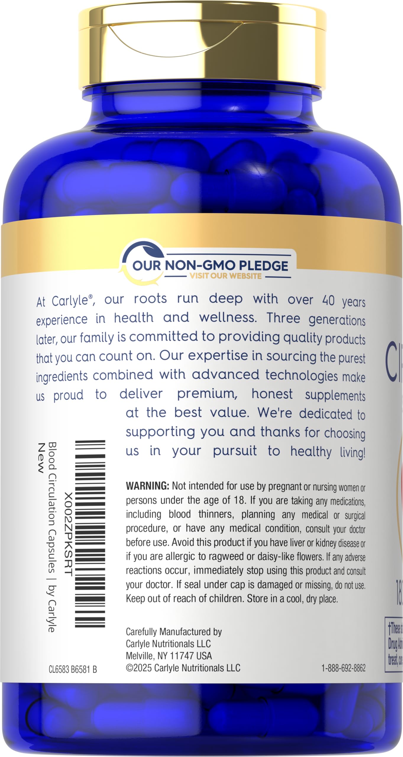 Carlyle Blood Circulation Supplement | 180 Capsules | Supports Healthy Circulation | Non-GMO, Gluten Free CarlyleAu supplements